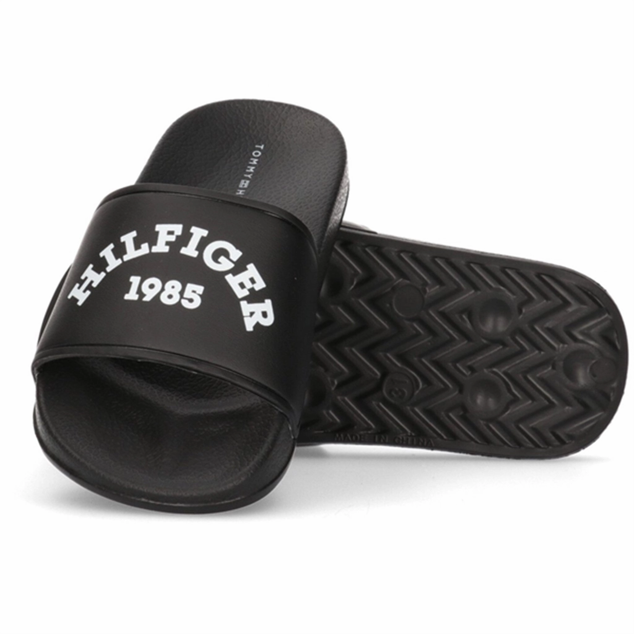 Tommy Hilfiger Logo Pool Slide Black City Ready