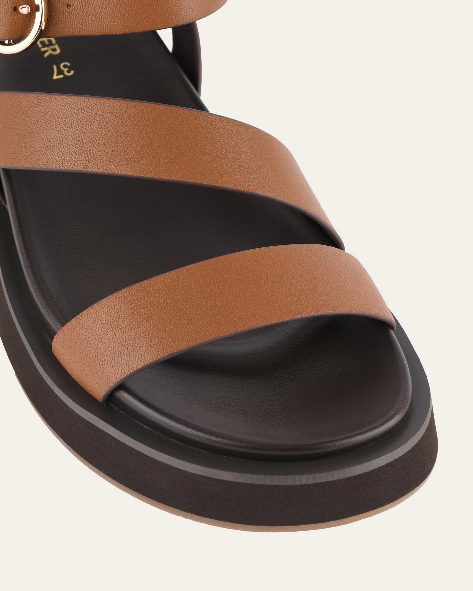 Marais Flat Sandals Dark Tan Leather Sleek Essentials Modern Wearables