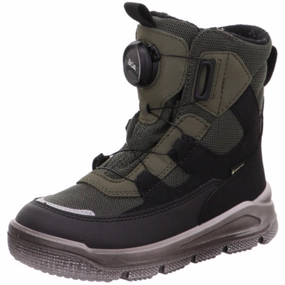 Rhythm Inspired All-Weather Vibe Superfit Black/Green Mars Boots With Warm Lining