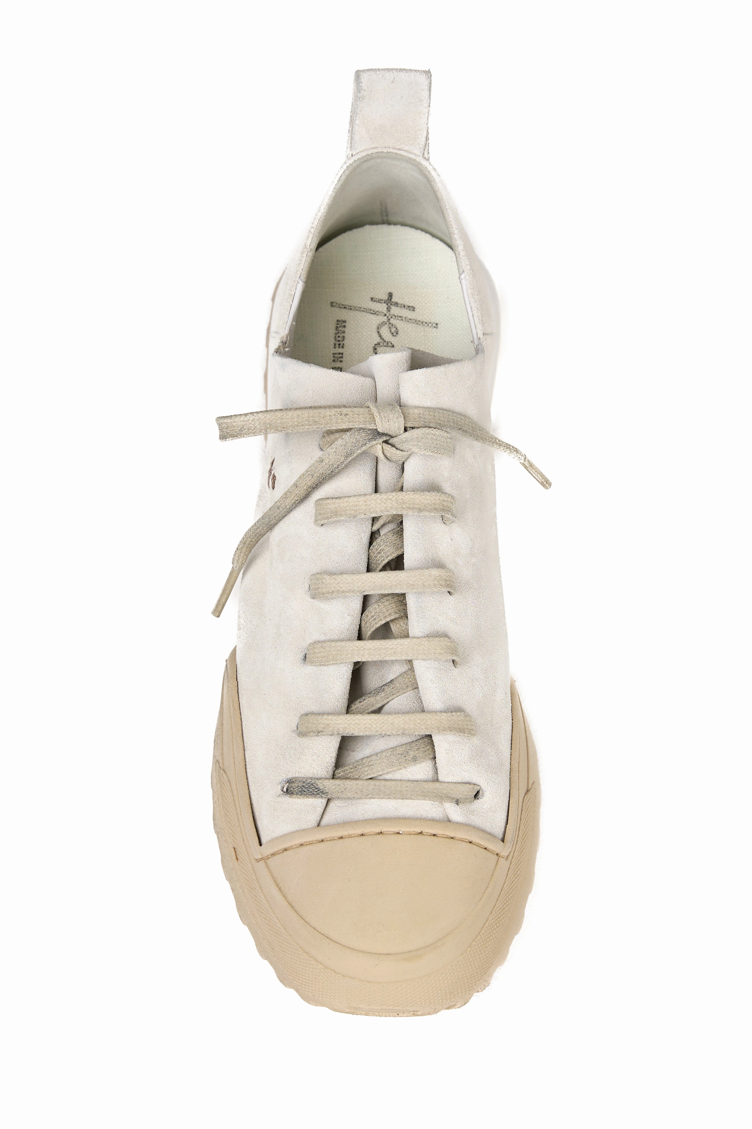 Wearable Clarity Contemporary Flow Camoscio Leather Sneaker In Vintage Gesso