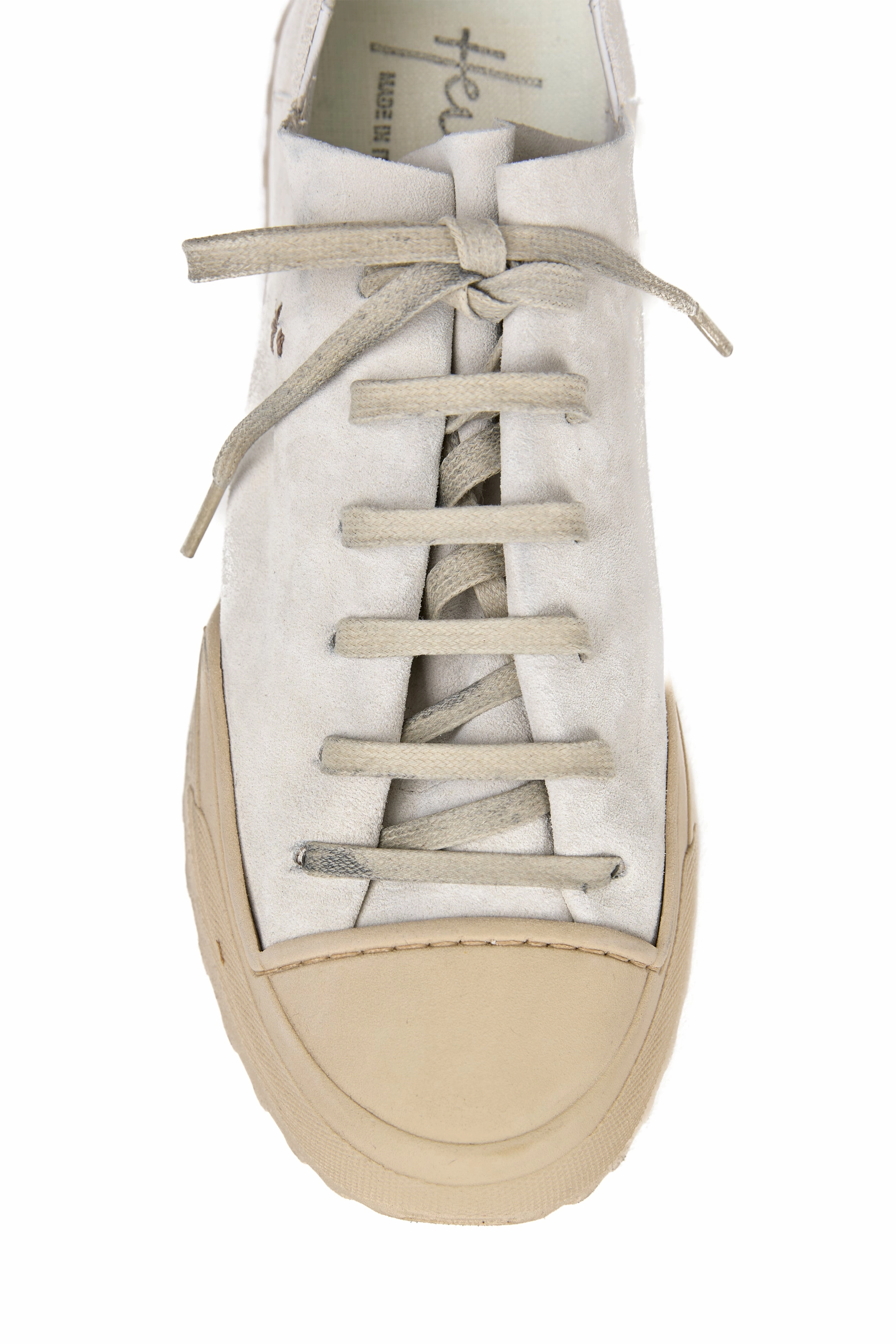 Wearable Clarity Calm In Motionwear Camoscio Leather Sneaker In Vintage Gesso