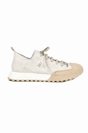 Camoscio Leather Sneaker In Vintage Gesso Live Refined