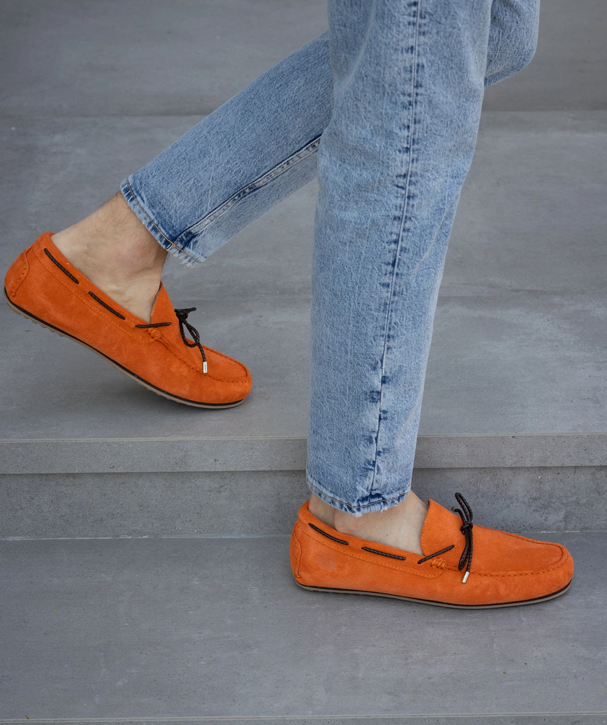 Urban Evolution Cancun Orange Suede Moccasin