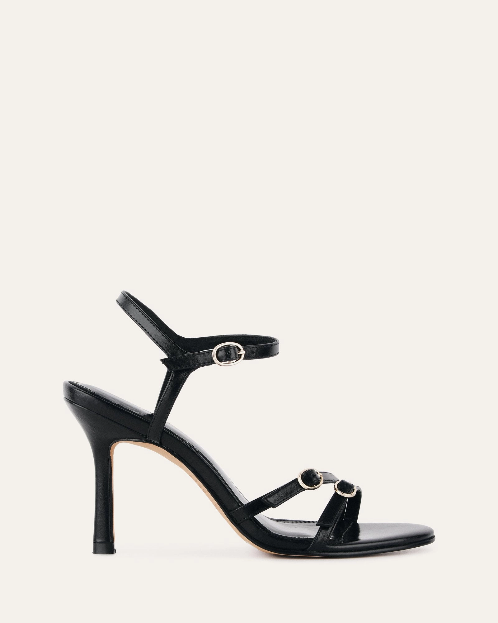 Core-Centric Romy High Heels Black Leather