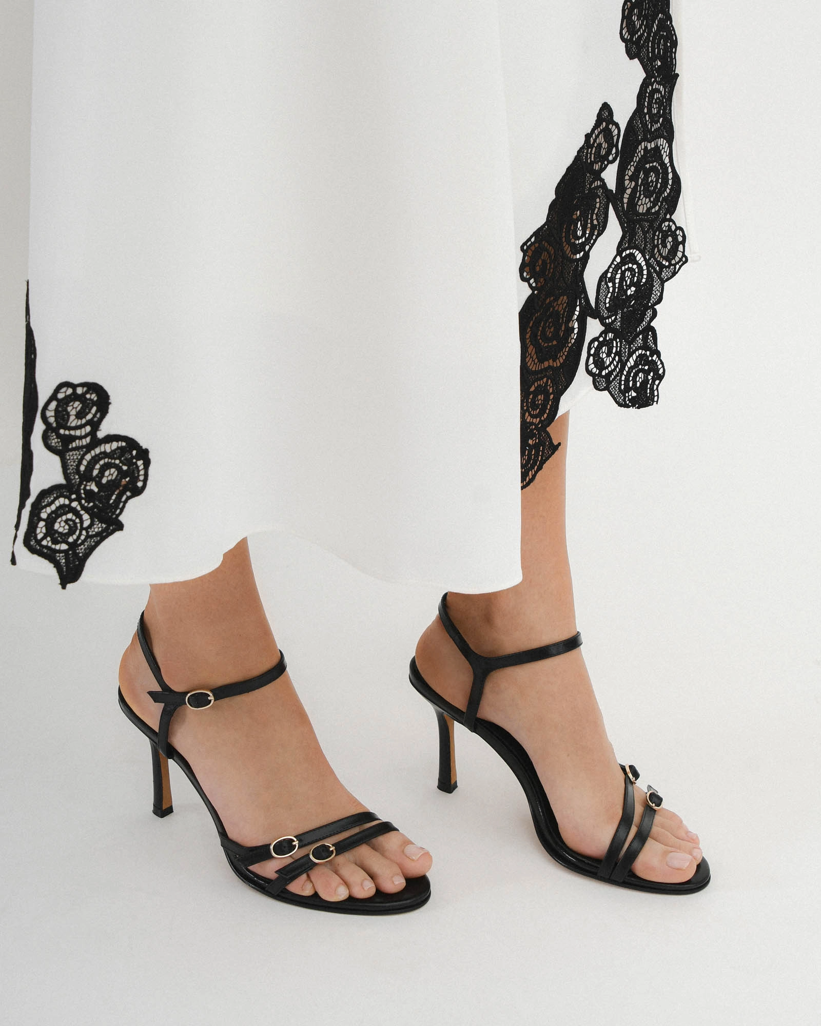 Romy High Heels Black Leather Effortless Edge