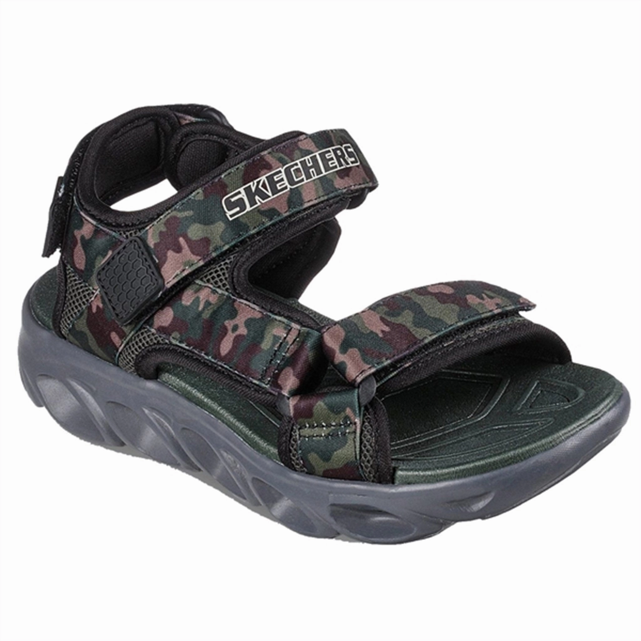 Skechers S-Lights Hypno-Splash Sneakers Sun Breaks Black Olive Ultra-Clean Style Next-Level Casual