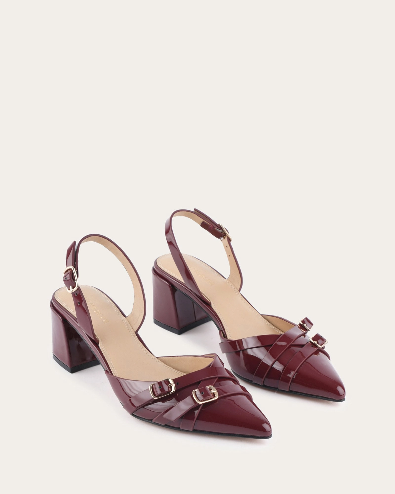 Coby Low Heels Mulberry Patent Built To Adapt Easy Fit System