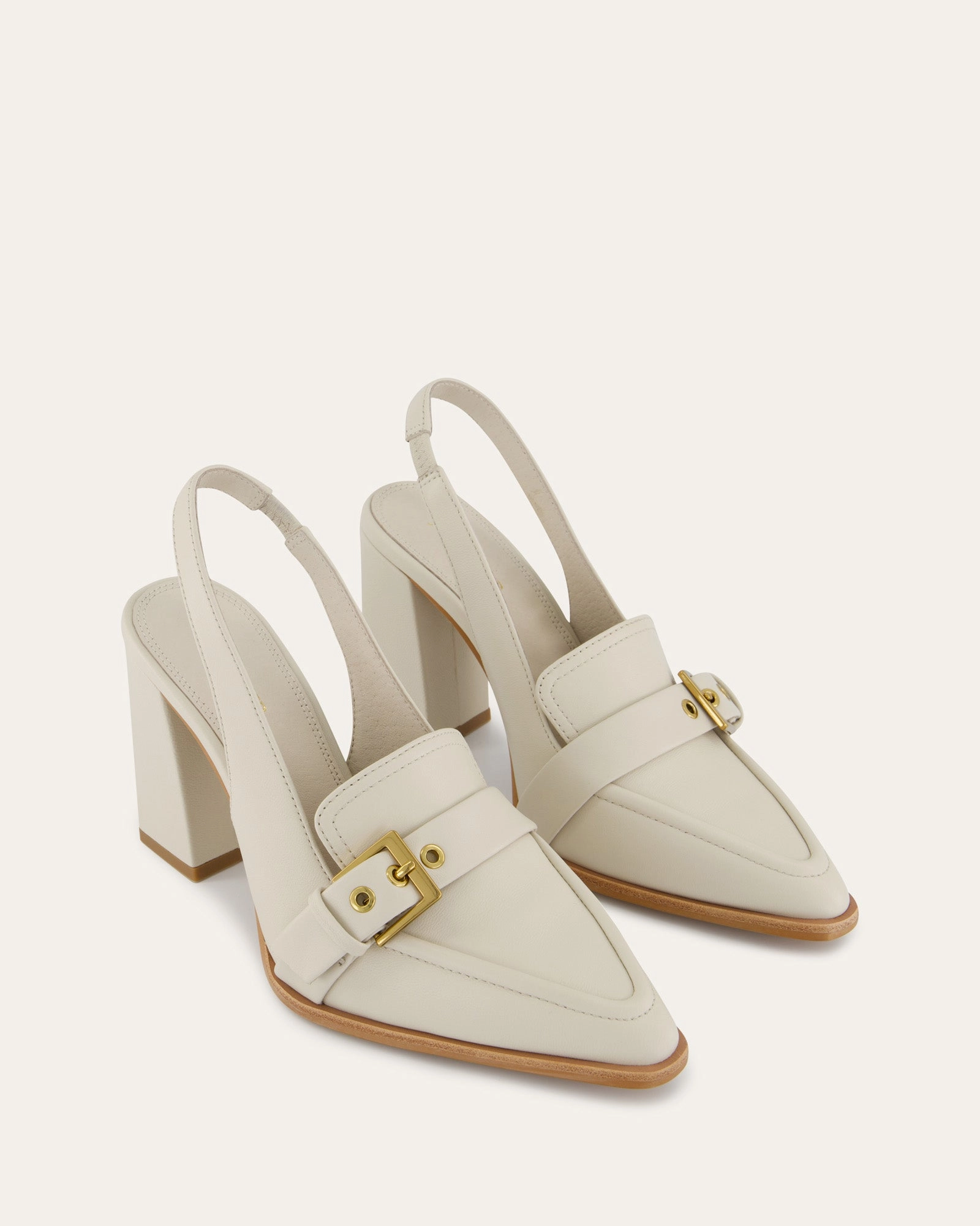 Codie High Heels Off White Leather Clean Citywear