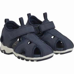 Color Kids Baby Sandals With Velcro Strap Total Eclipse Streamline-Ready Expressive Minimal