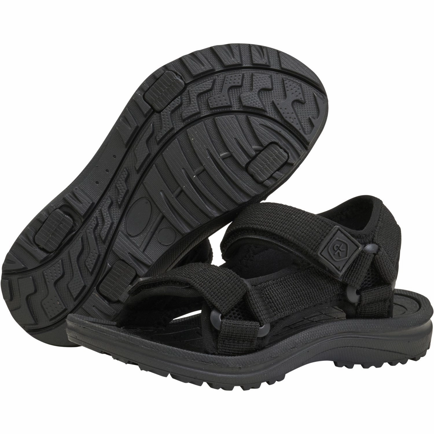 Color Kids Black Colorblock Sandals W. Velcro Dayflow Gear Core To Explore