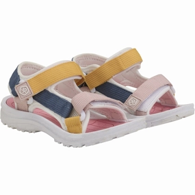 Designed For Lifestyle Lightweight Living Color Kids Coral Blush Colorblock Sandals W. Velcro