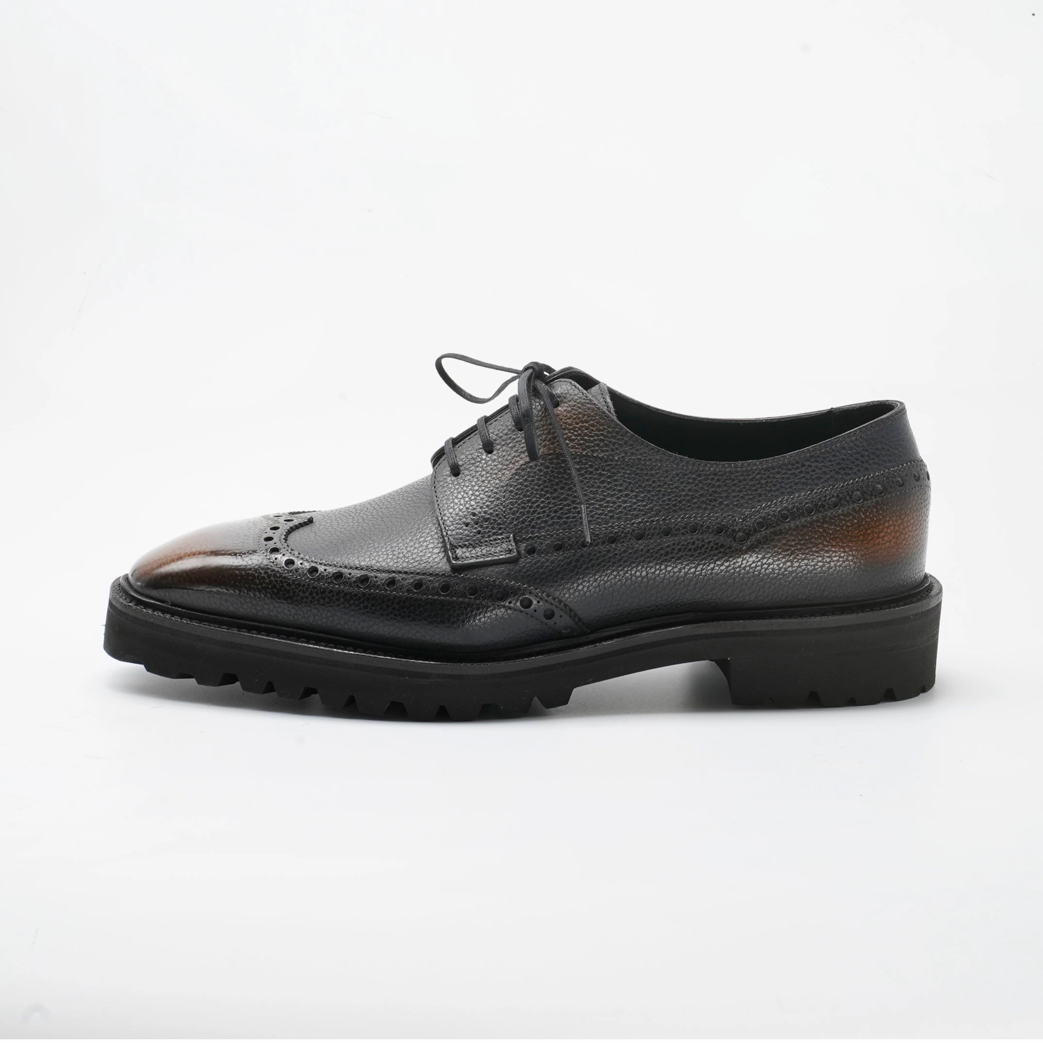 Form-Focused Coltrane Wingtip Balmoral Derby - Espresso Patina