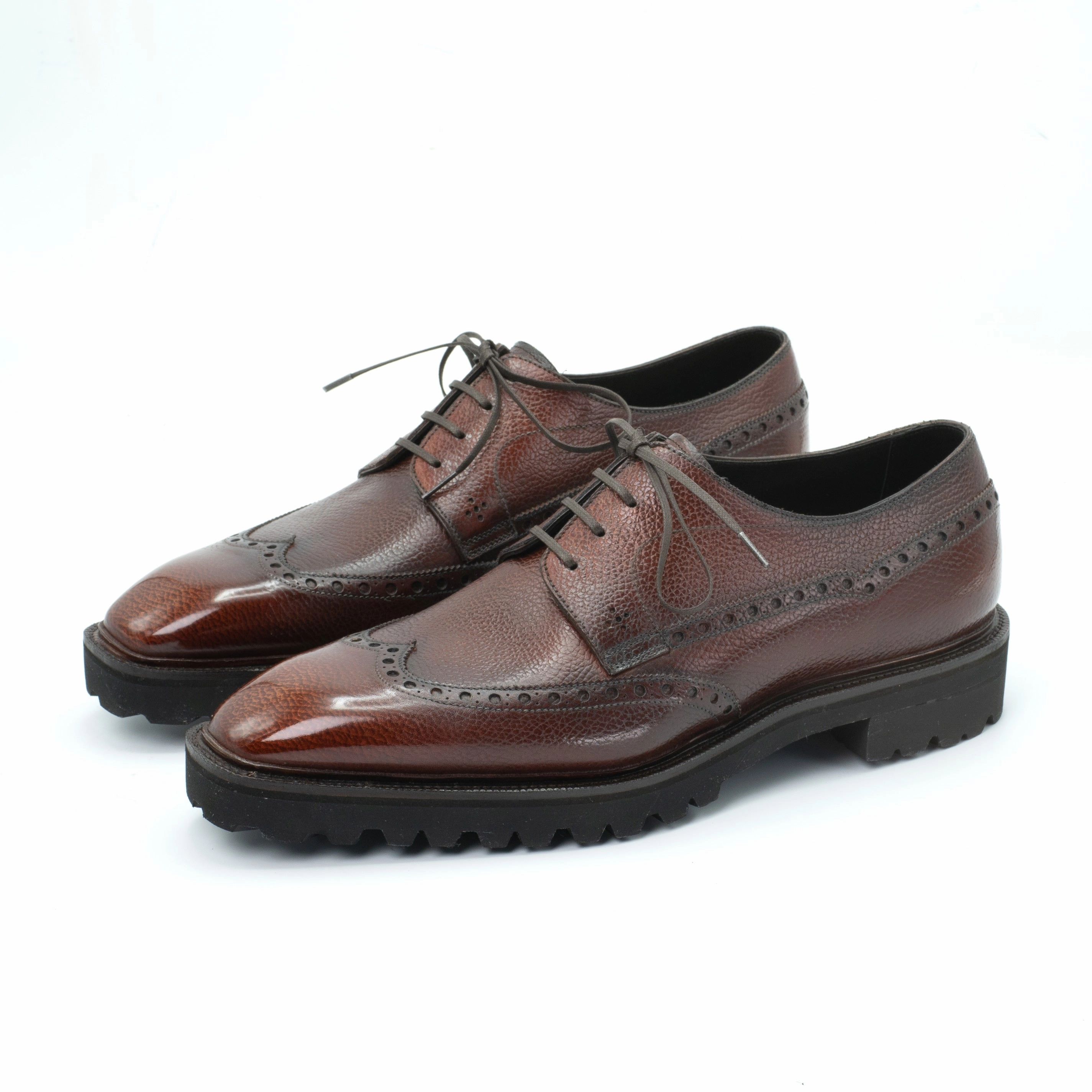 Coltrane Wingtip Balmoral Derby Mto - 3D Mahogany Elevated Layers