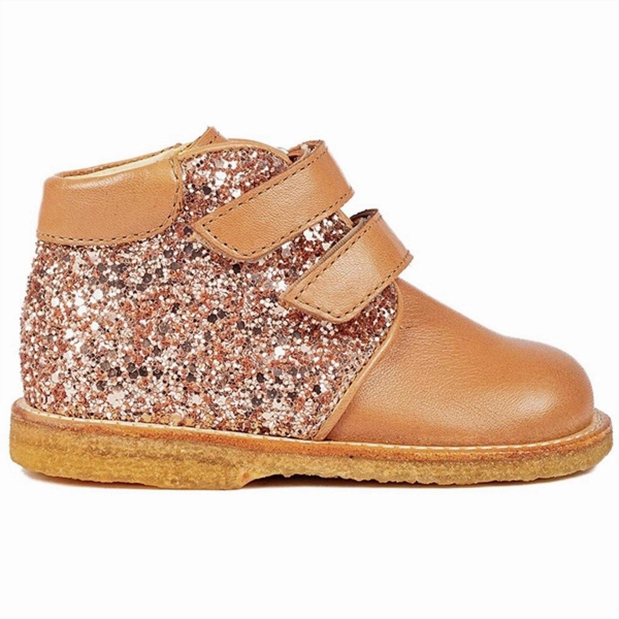 Angulus Starter Shoe Almond/Maple Glitter Bold Minimal Streamlined Mobility