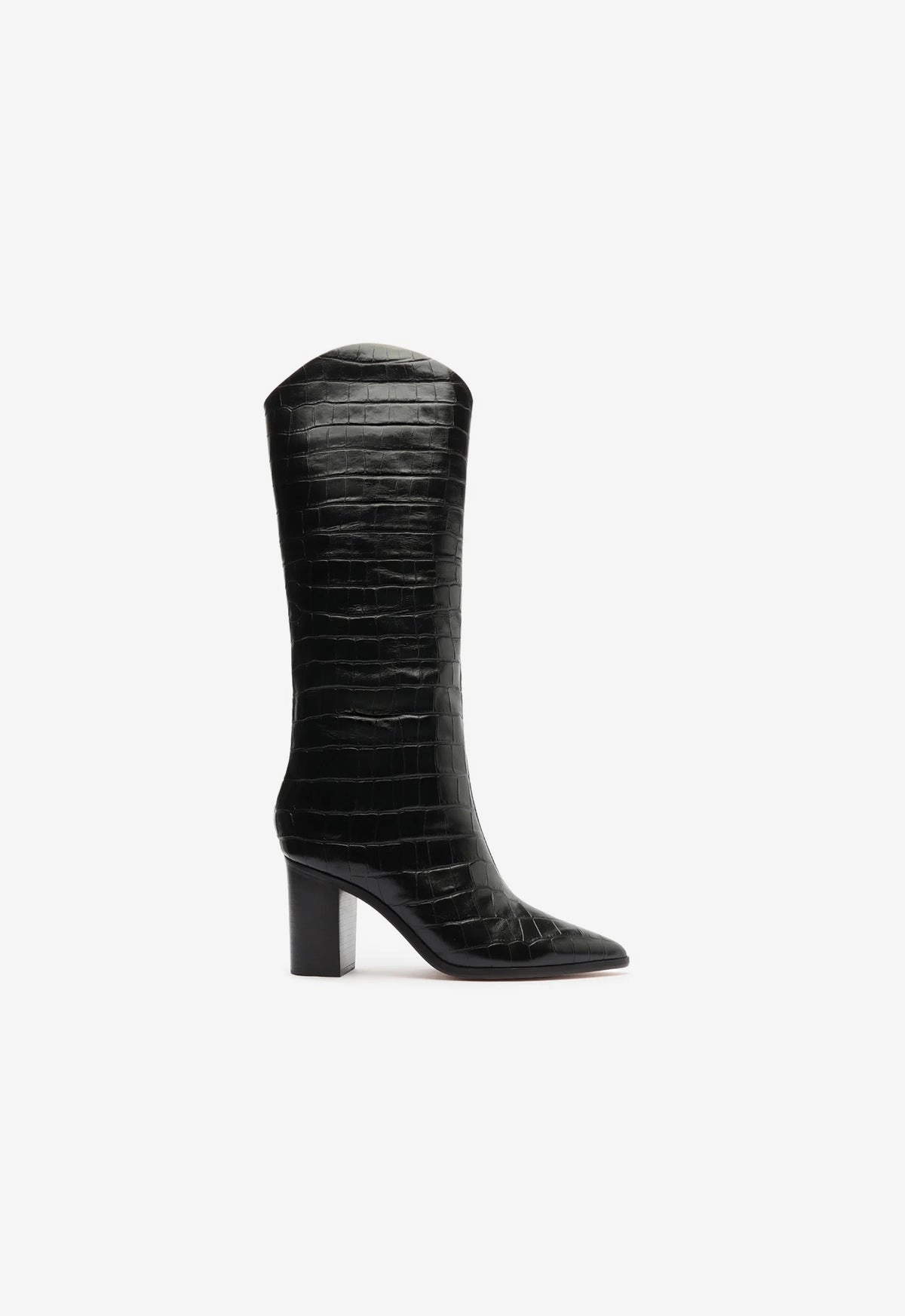 Style Forward Maryana Block Wide Crocodile Boot