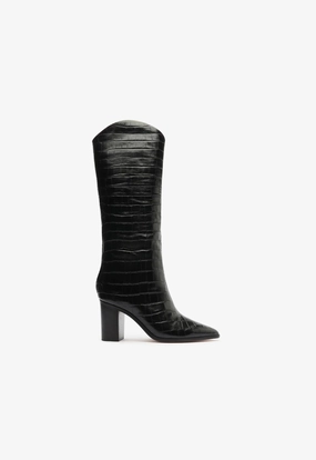 Style Forward Maryana Block Wide Crocodile Boot