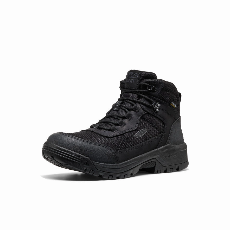 Men'S Skokie Waterproof Work Boot (Soft Toe)  |  Black/Black Smart Function