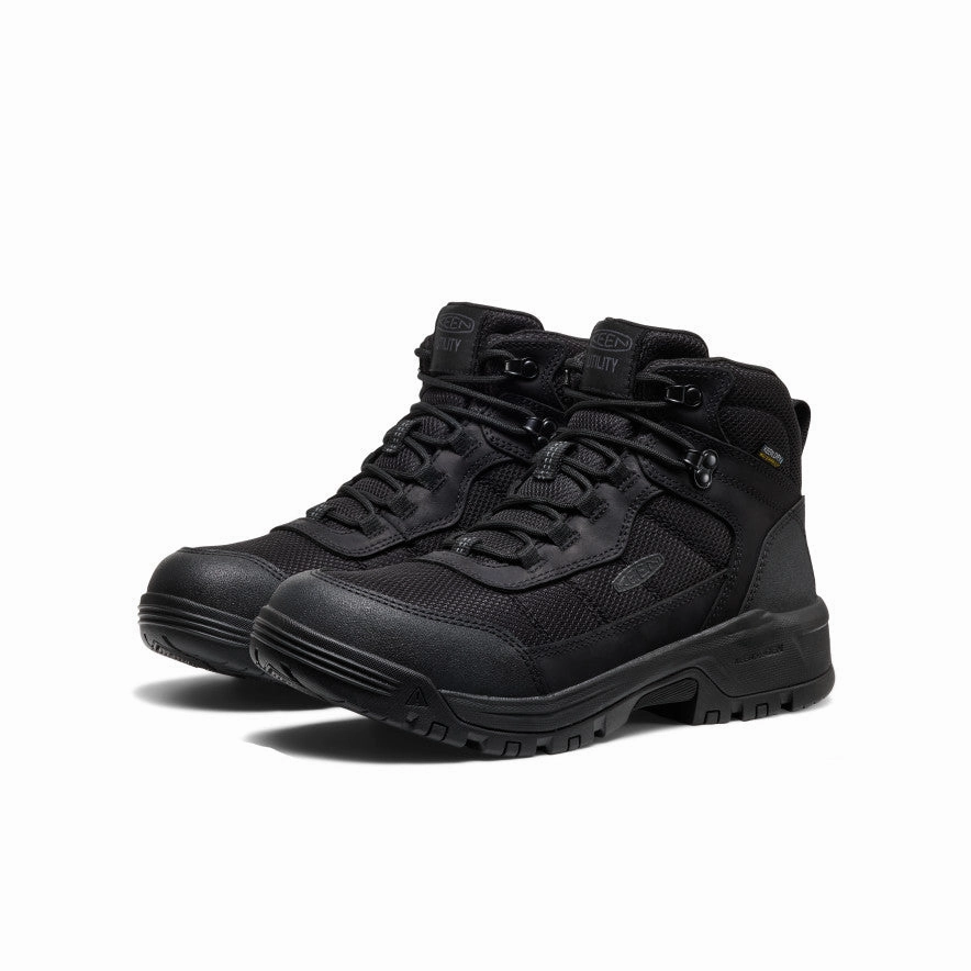 Clean City Core Pure Daywear Men'S Skokie Waterproof Work Boot (Soft Toe)  |  Black/Black