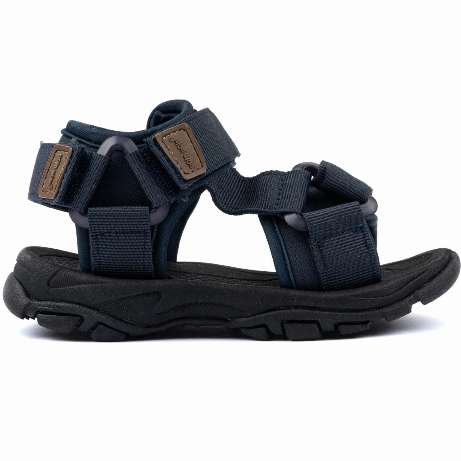 Pom Pom Navy Trecking Sandal Velcro Essence Of Movement