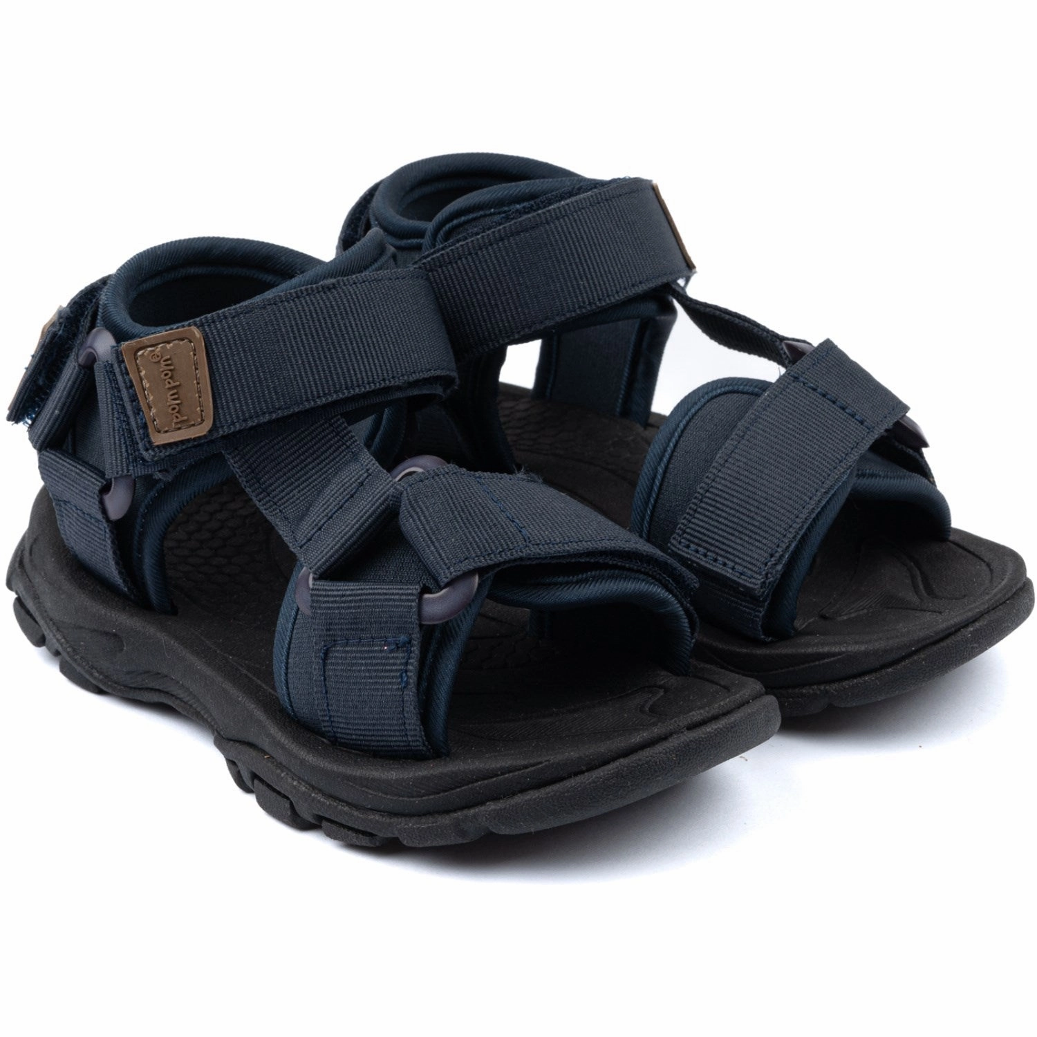 Pom Pom Navy Trecking Sandal Velcro Gear For Now Bold Minimal