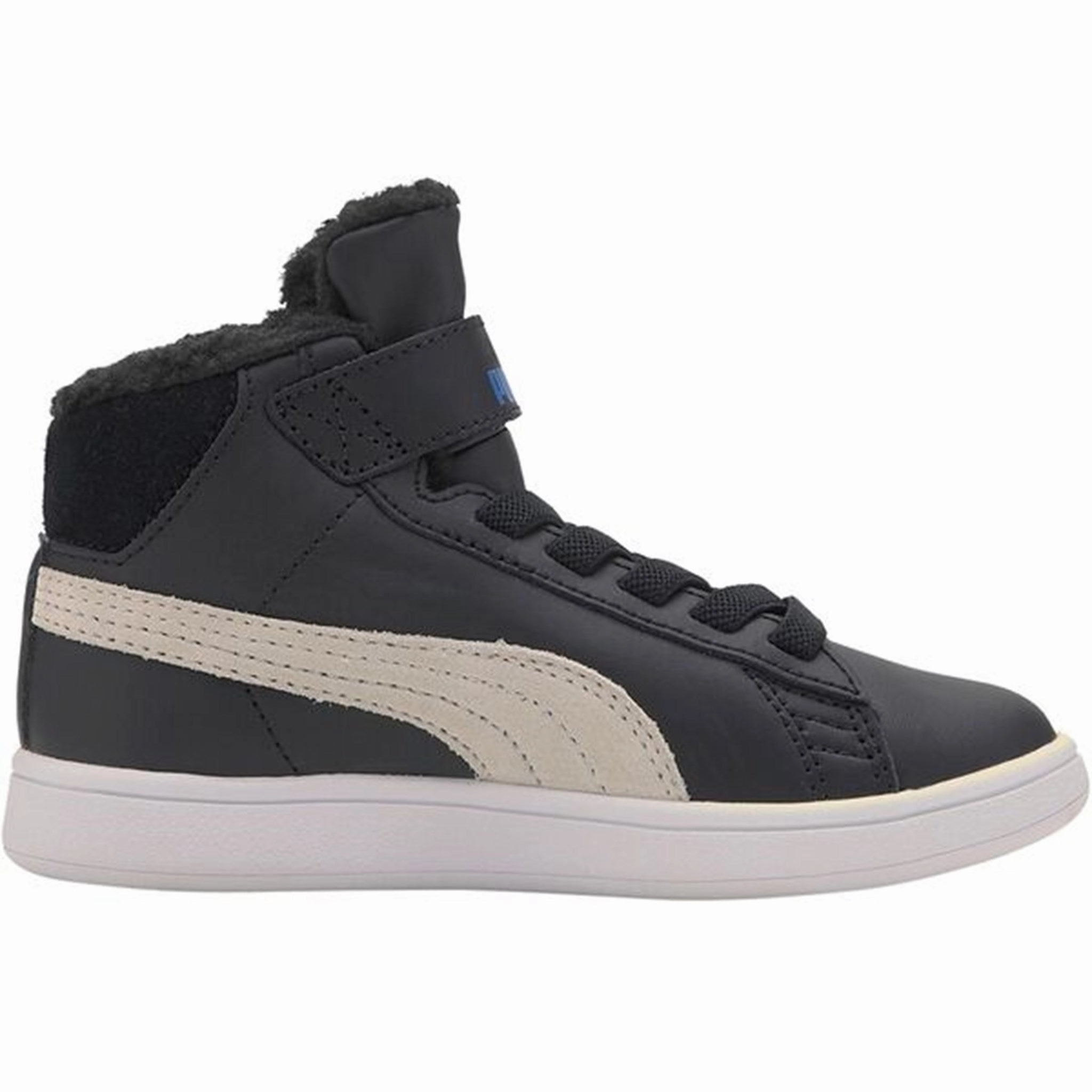 Puma Sneakers Smash V2 Mid Fur Black/White Move With Purpose Shape Your Day