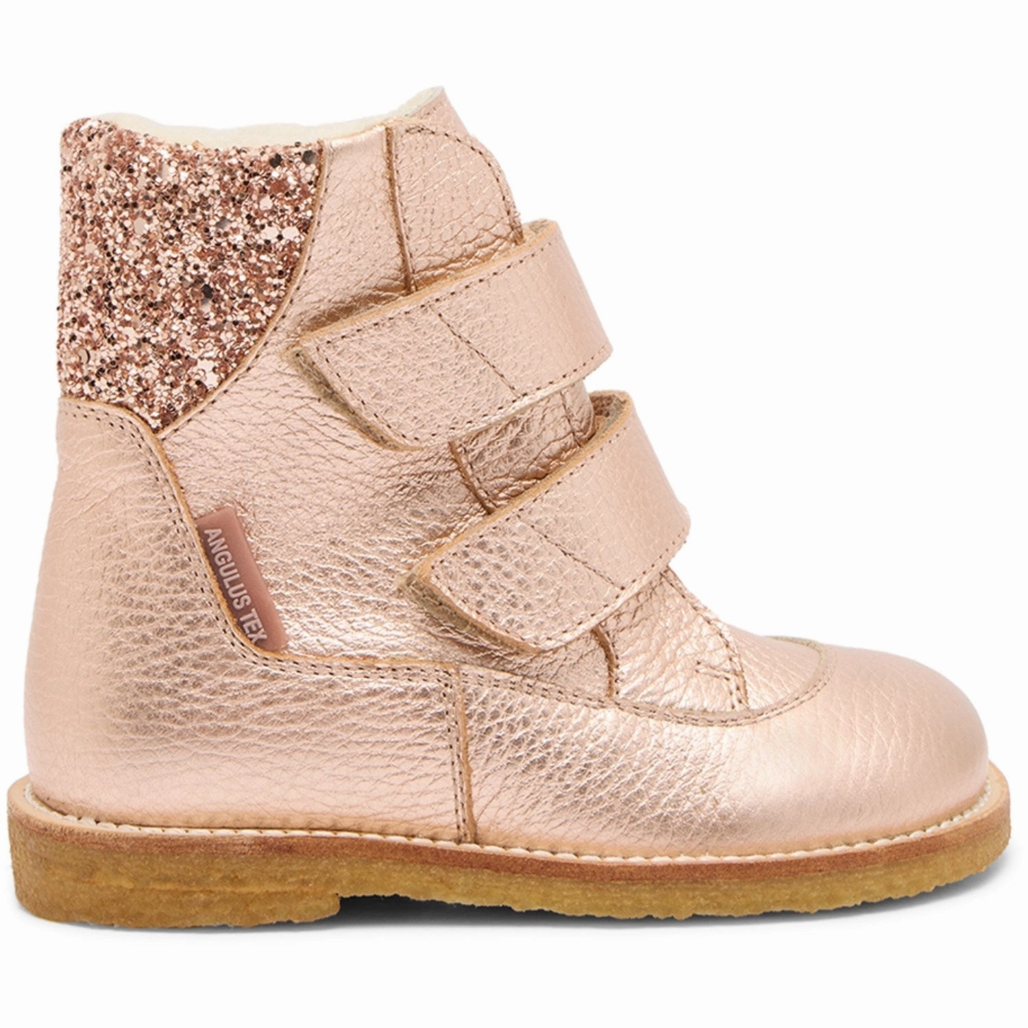 Weekend Ready Angulus Copper/Maple Glitter Tex Boot With Velcro Closure