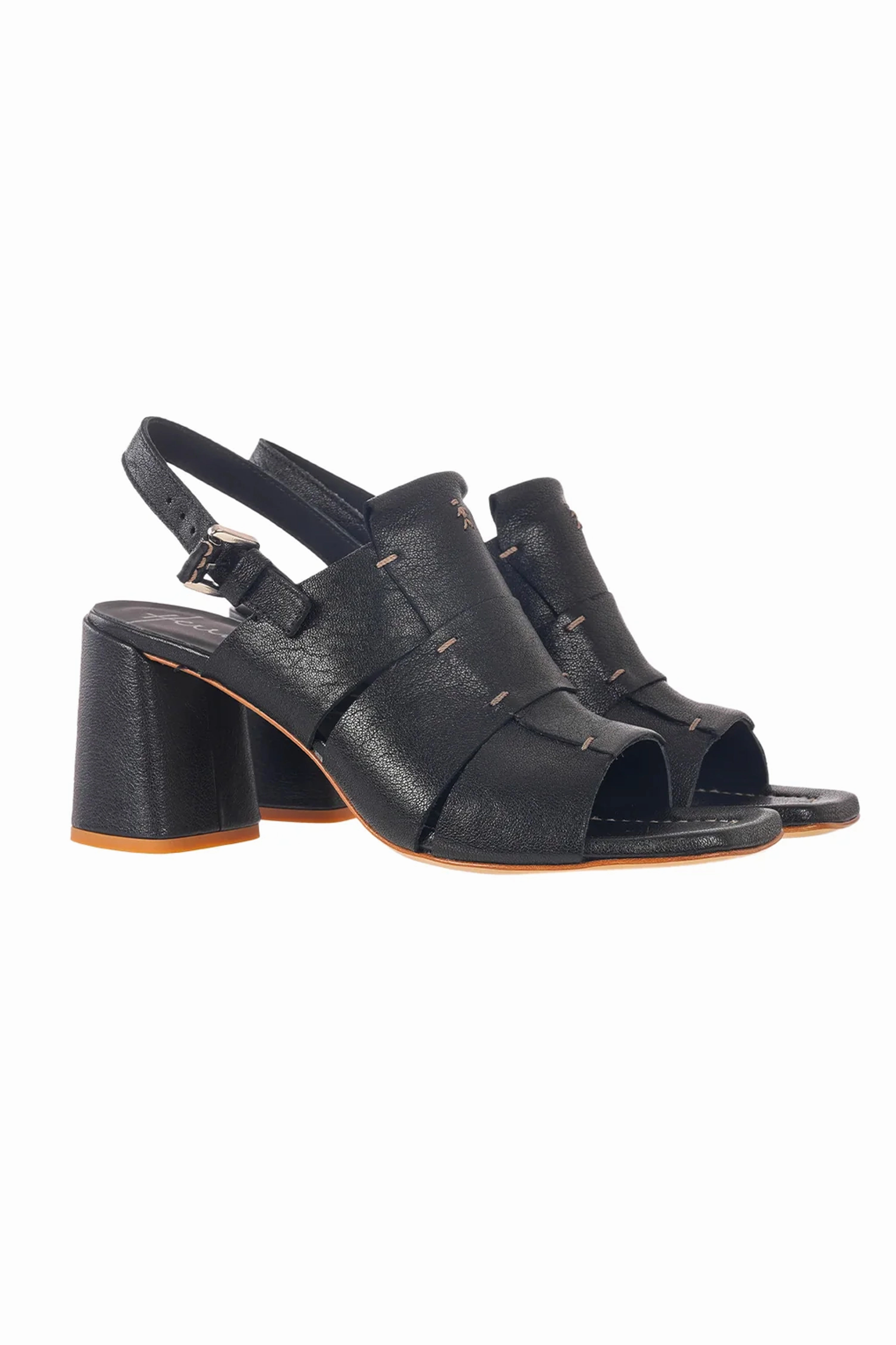 Elevated Gear Vibe-Driven Gear Old Iron Leather Heel Sandal In Nero