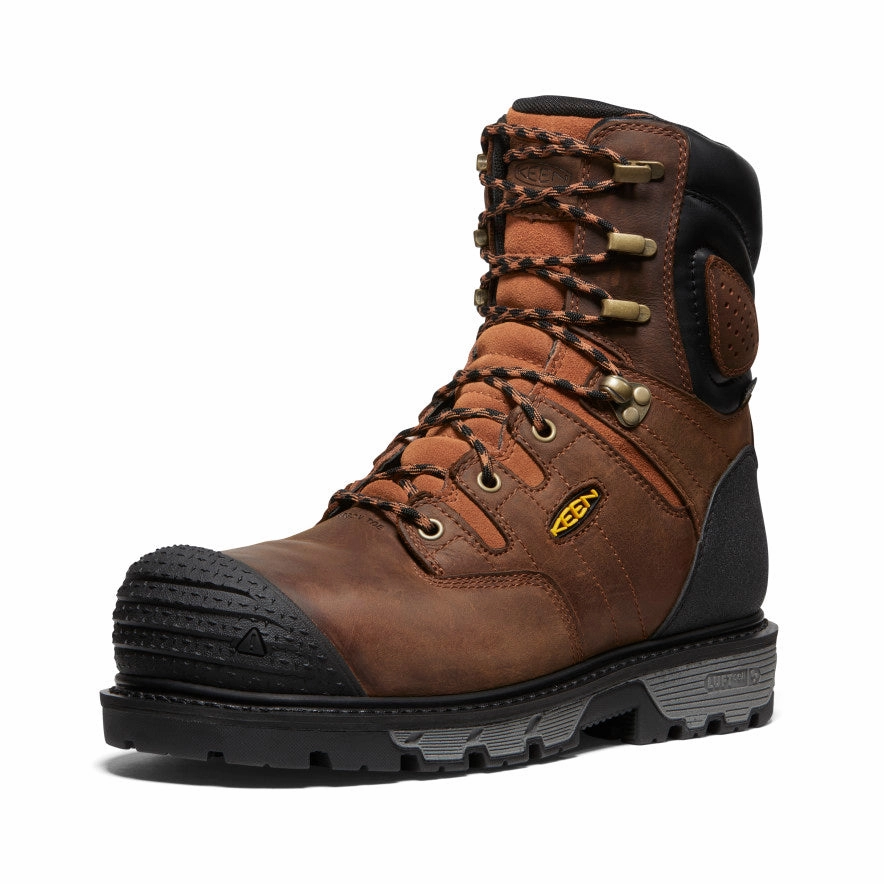 Rhythmic Comfort Layer Logic Men'S Camden 8" Insulated Waterproof Boot (Carbon Toe)  |  Leather Brown/Black