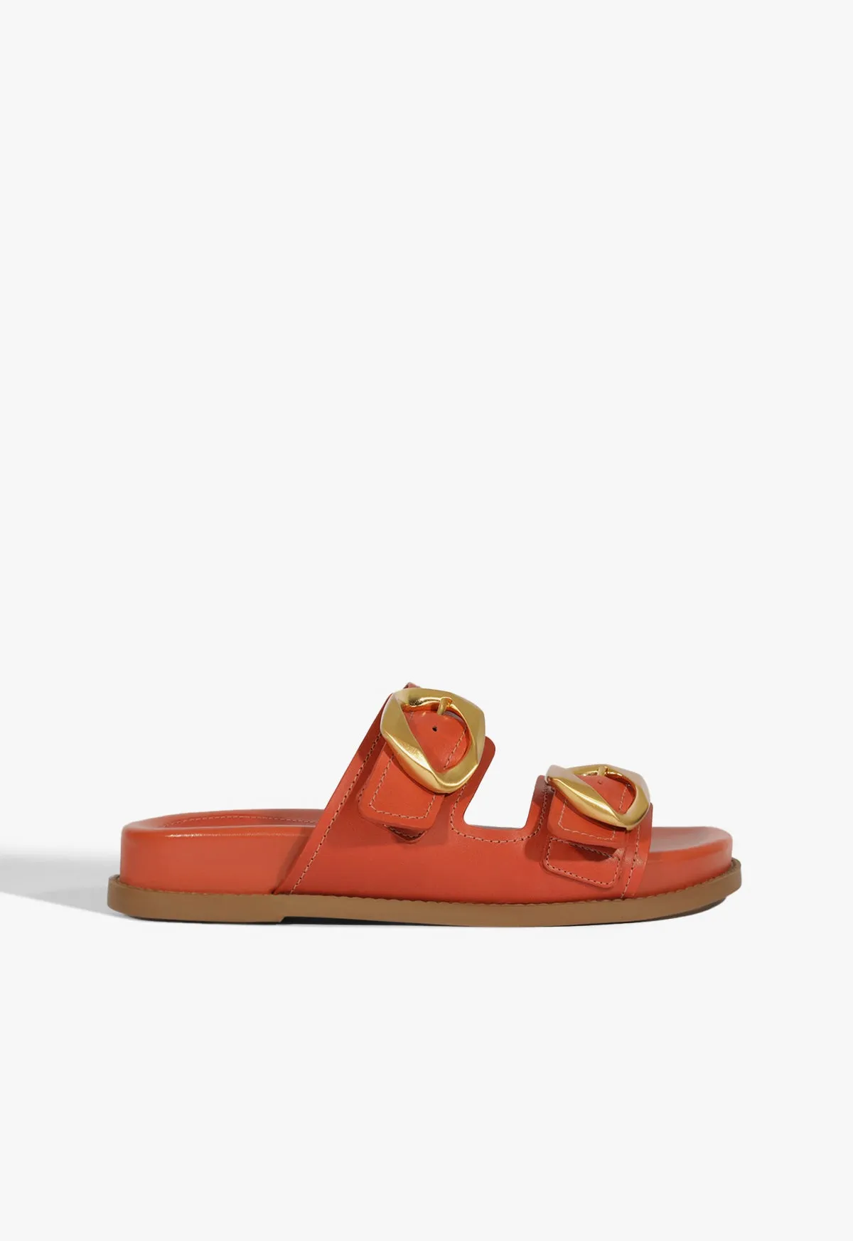Balanced Design Olga Orange Leather Sporty Sandal