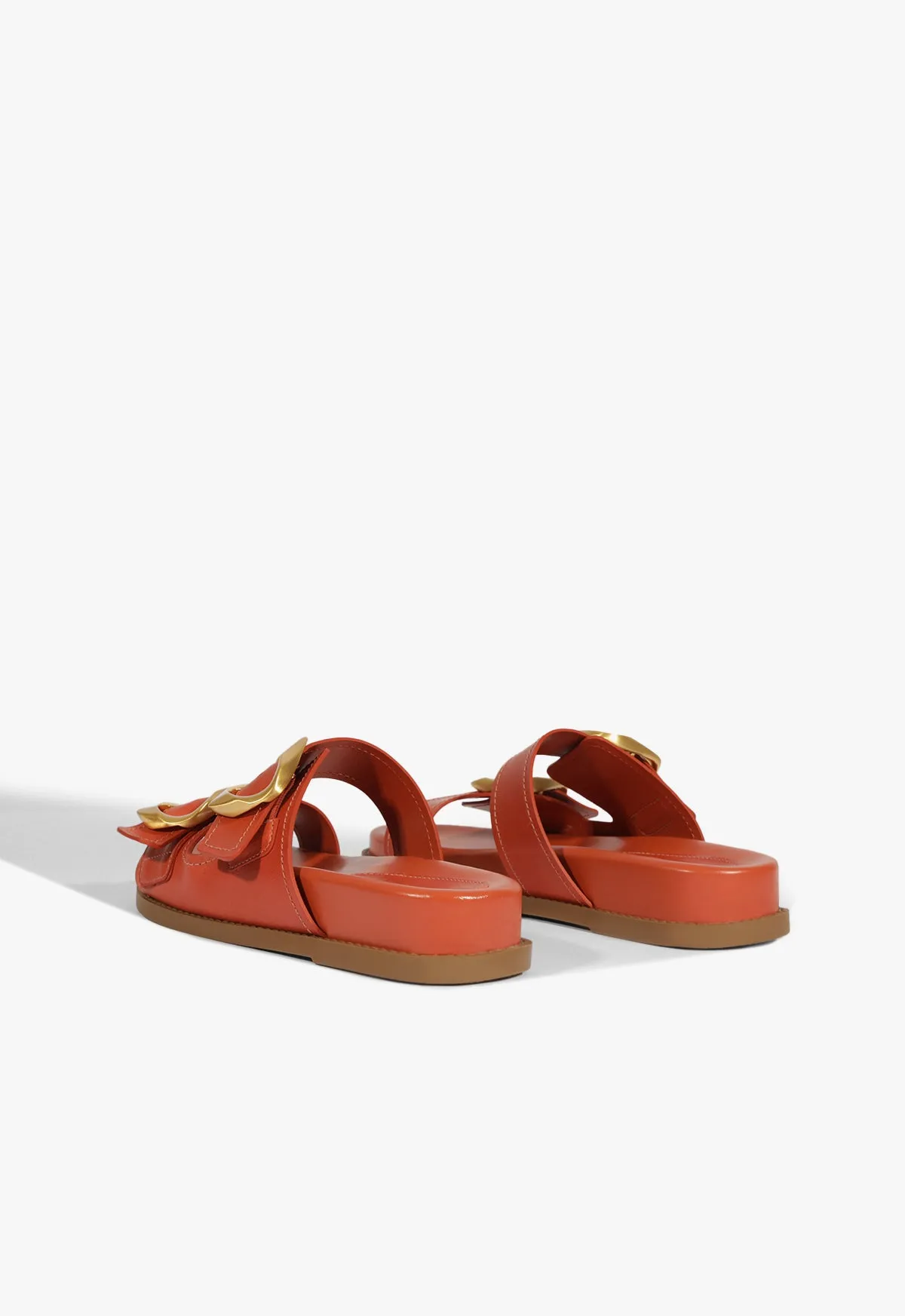 Olga Orange Leather Sporty Sandal Precision Style