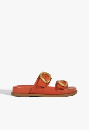 Balanced Design Olga Orange Leather Sporty Sandal