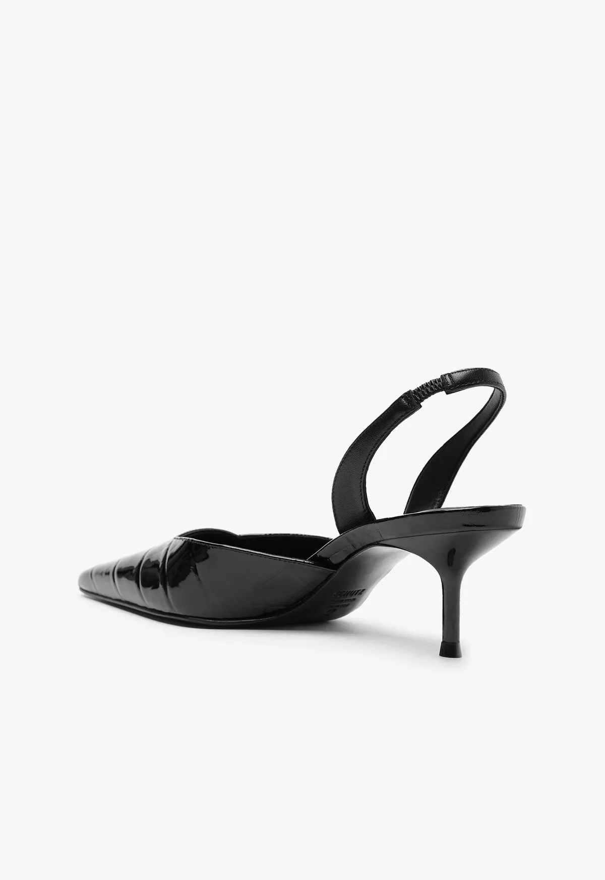 Paola Mid Stiletto Black Pump Crafted Clarity