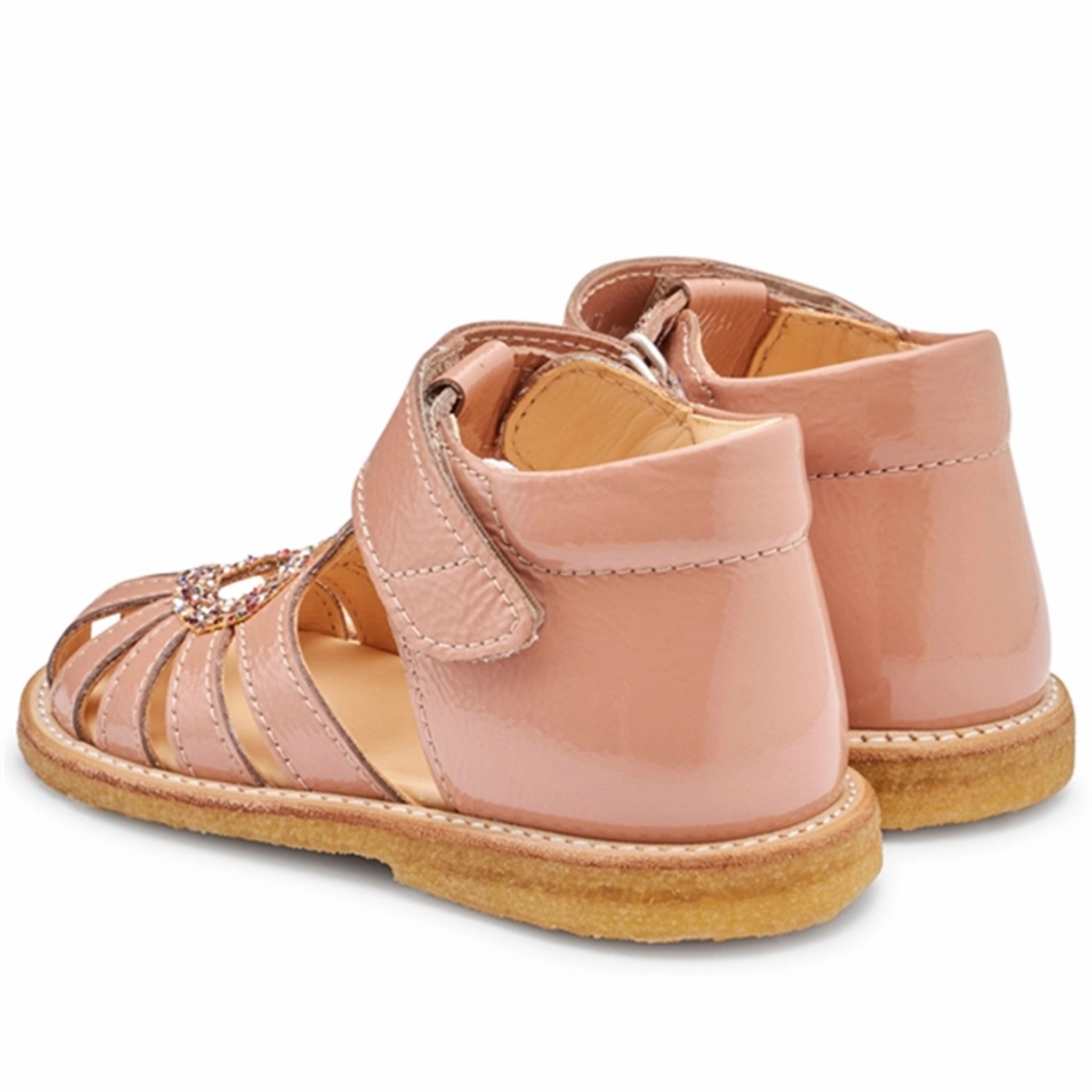 Angulus Starter Sandal W. Velcro Dark Peach/Multi Glitter Live-Core