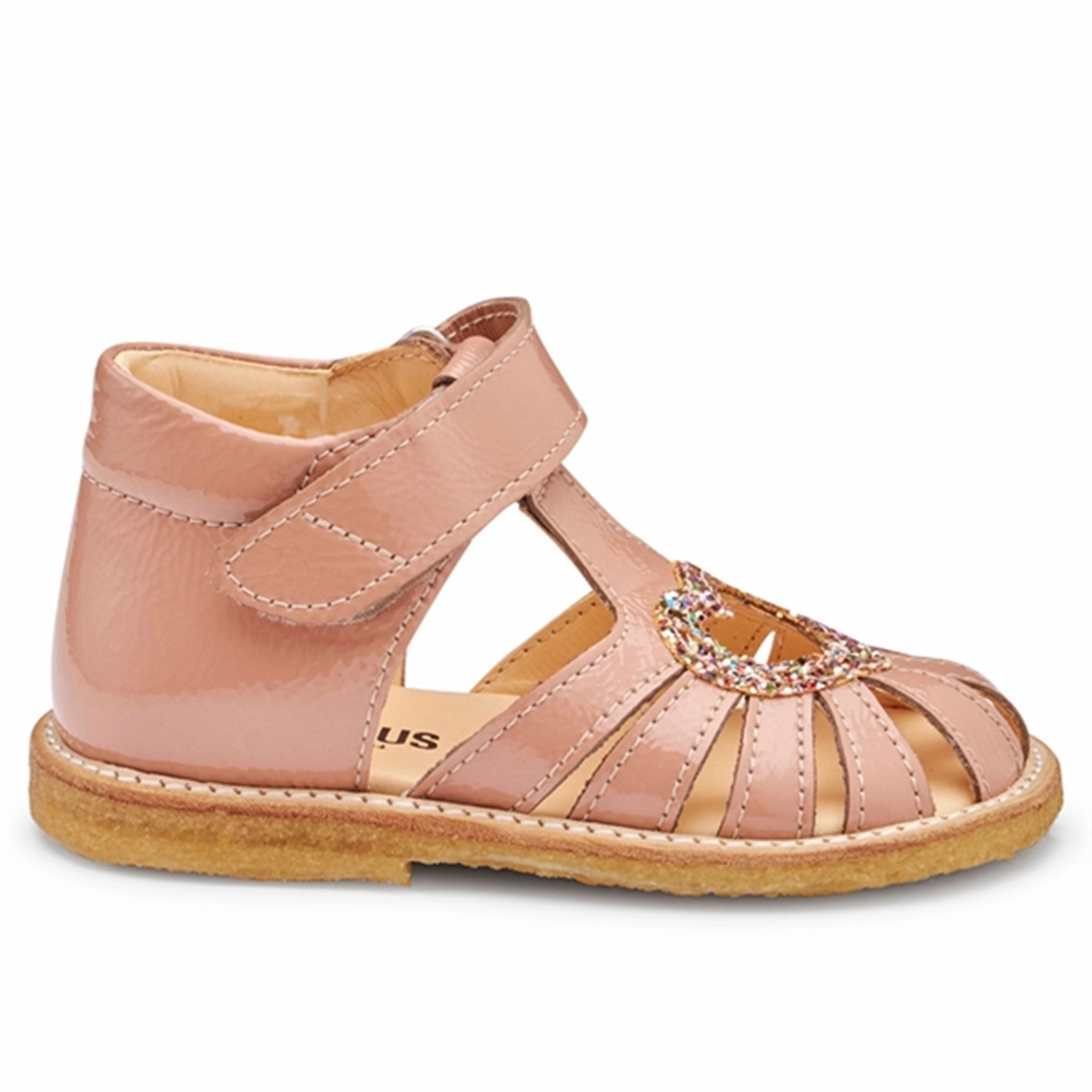 Angulus Starter Sandal W. Velcro Dark Peach/Multi Glitter Calm Crafted Function With Style