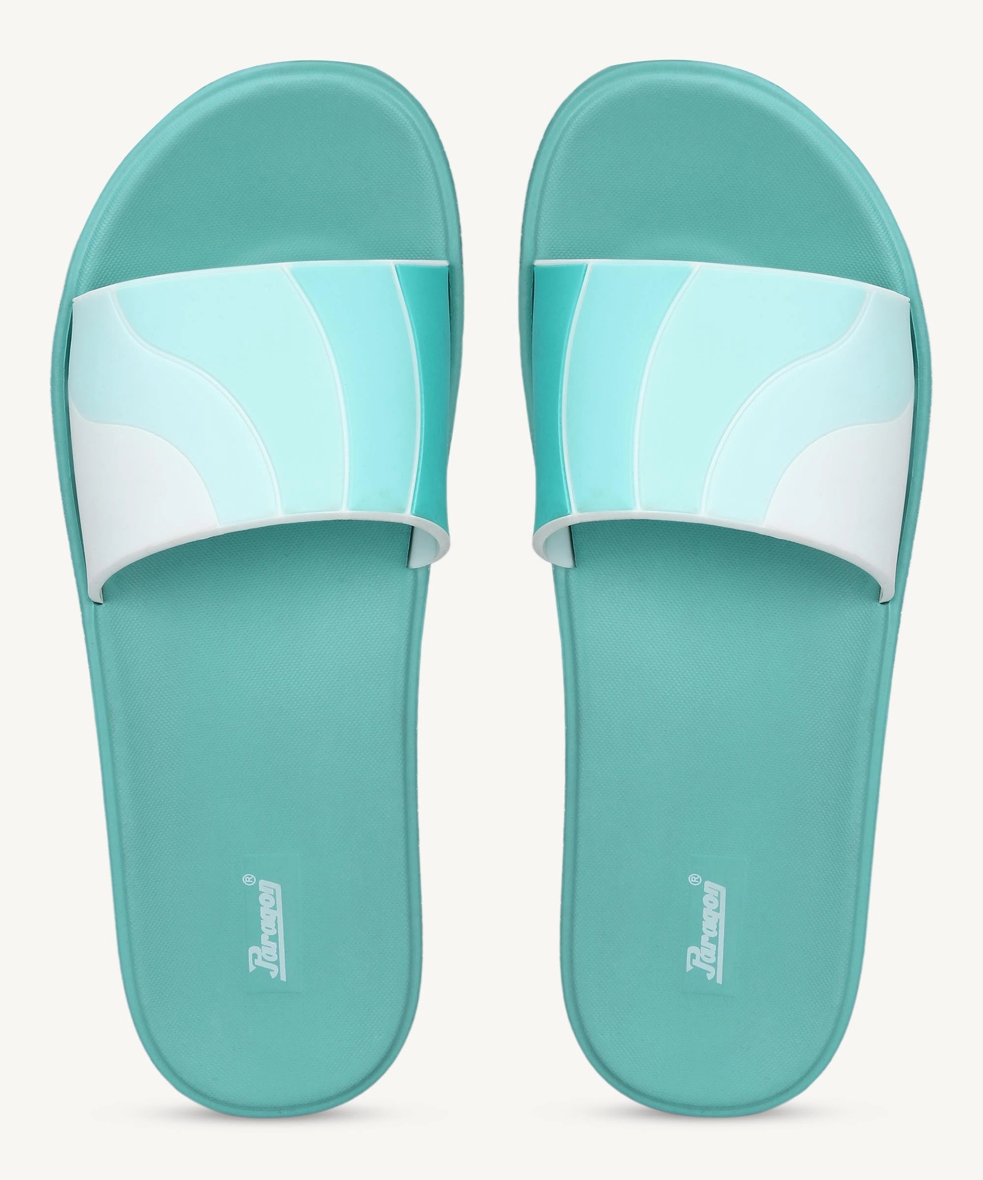 Paragon Women'S Ice Green Sliders With Cushioned Sole For Everyday Use Active Living