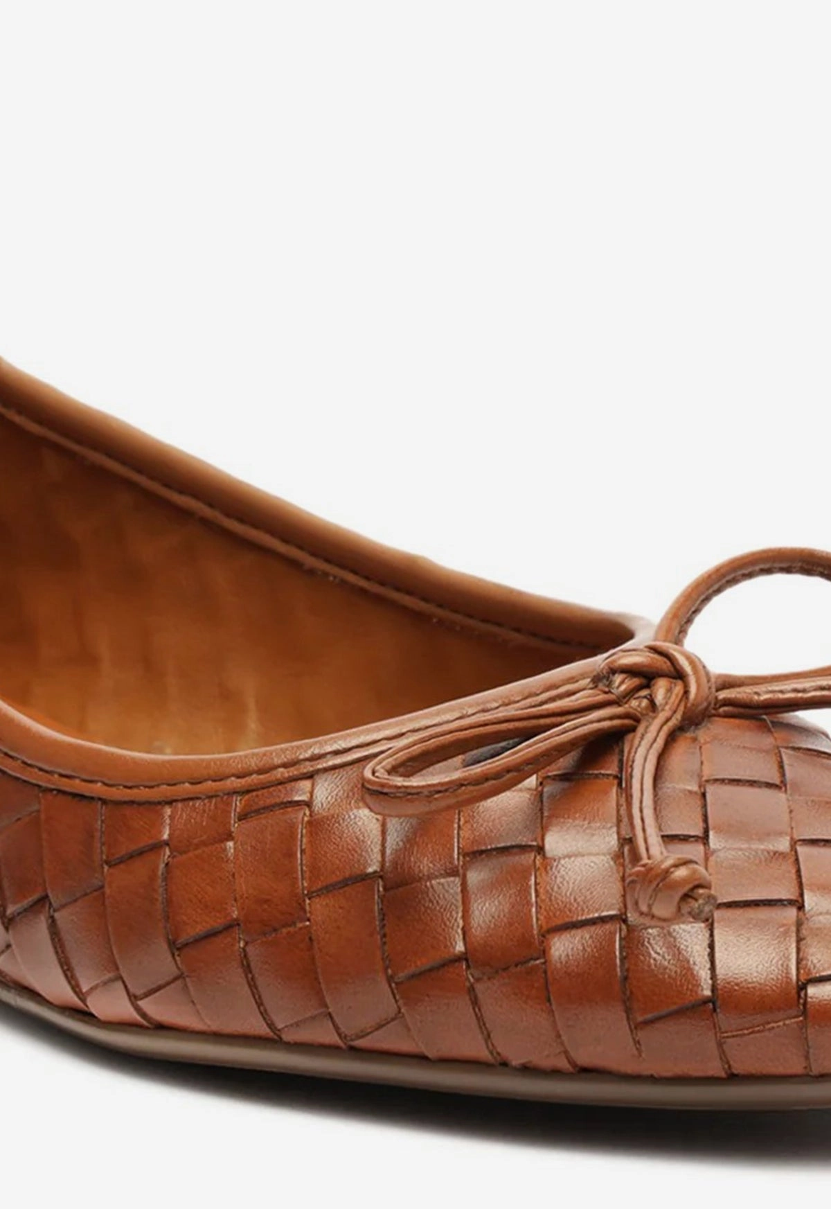 Motion-Elevated Arissa Honey Peach Leather Ballet Flat