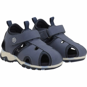 Color Kids Vintage Indigo Baby Sandals W. Velcro Strap Elevated Minimal Refined Looks