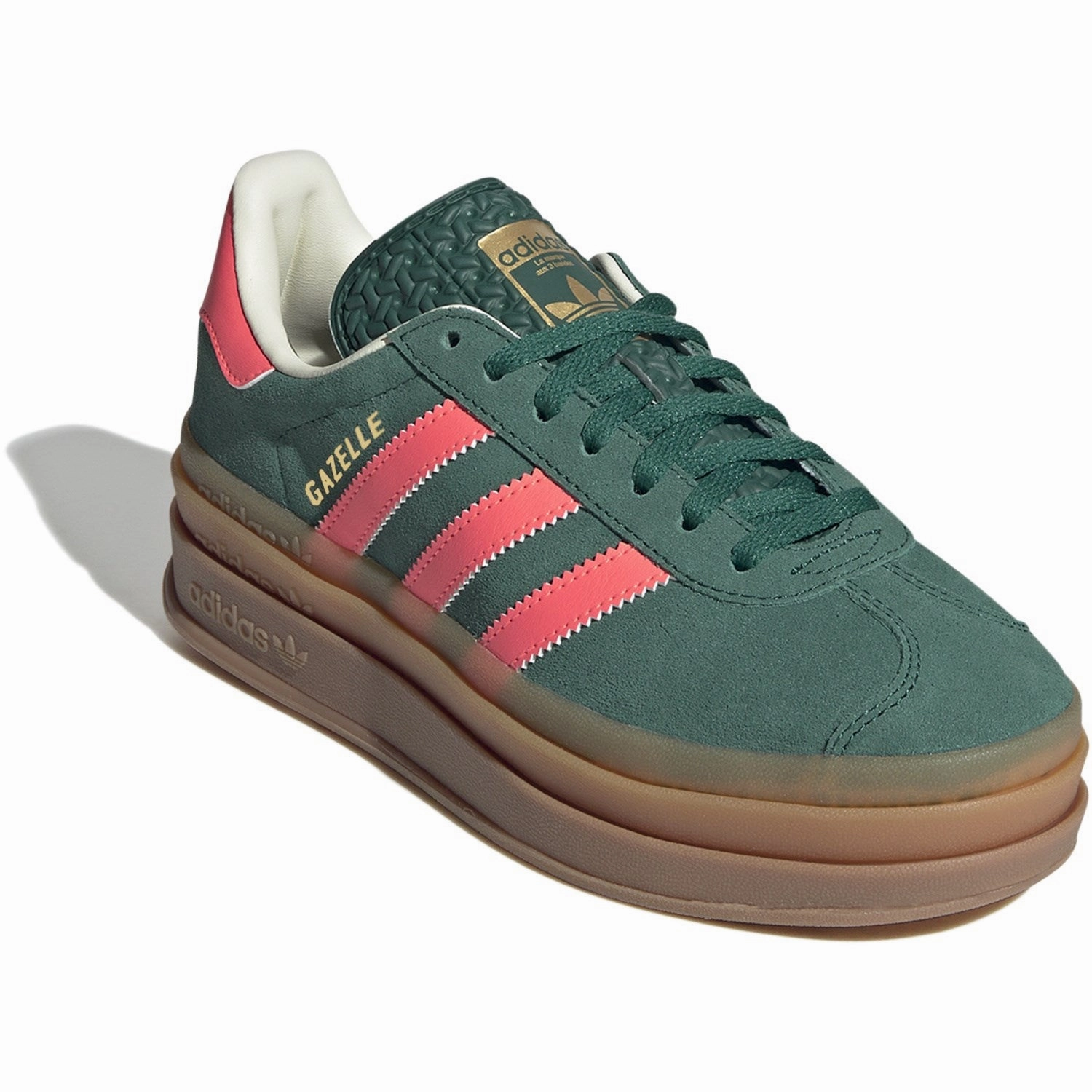 Adidas Originals Collegiate Green/Signal Coral/Cream White Gazelle Bold J Sneakers Precision Style Built To Breathe