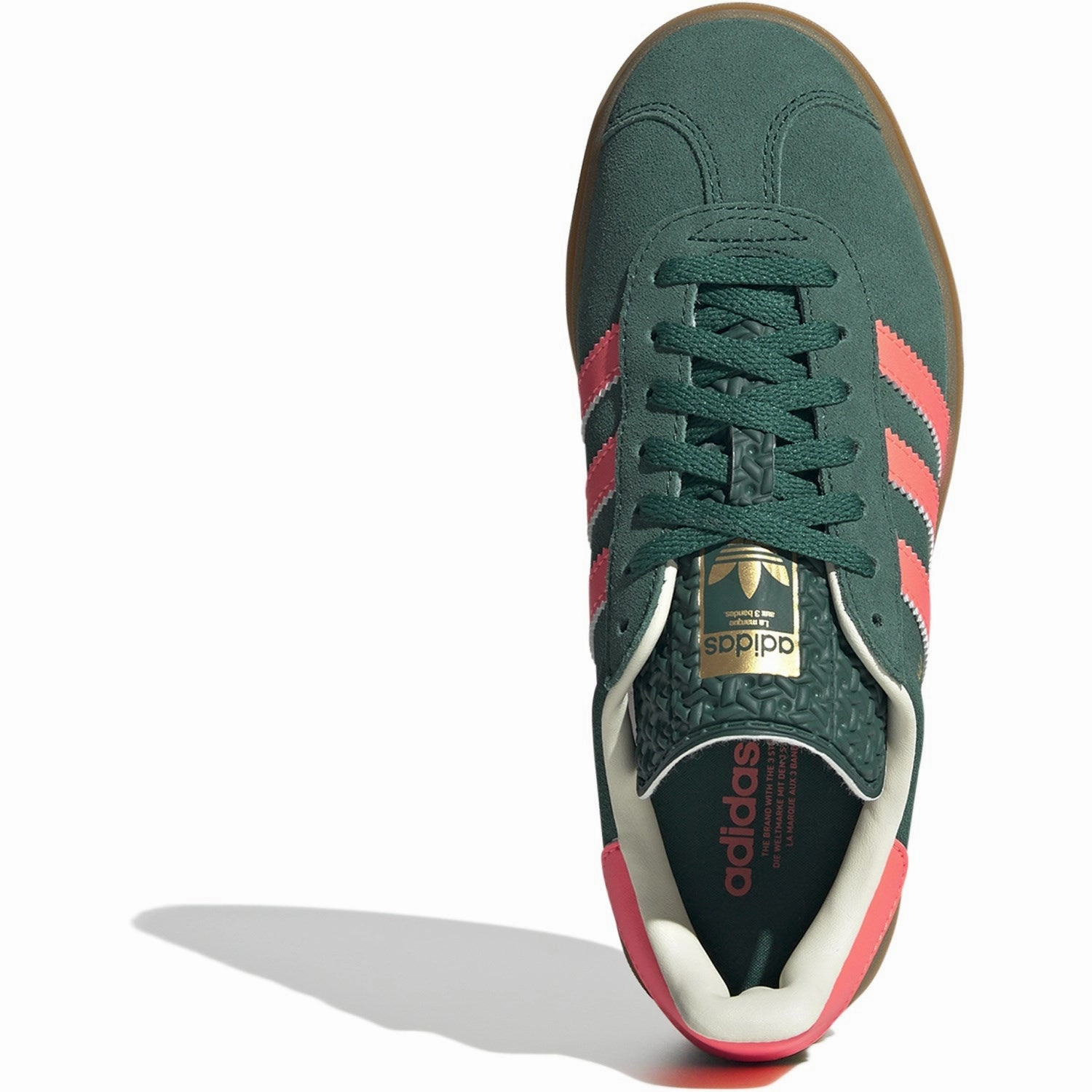 Life, Reimagined Adidas Originals Collegiate Green/Signal Coral/Cream White Gazelle Bold J Sneakers