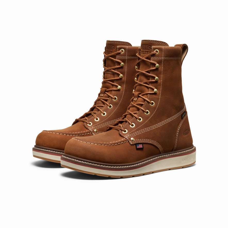 Men'S Liberty 8" Waterproof Boot (Soft Toe)  |  Leather Brown/Birch Unisex Rhythm
