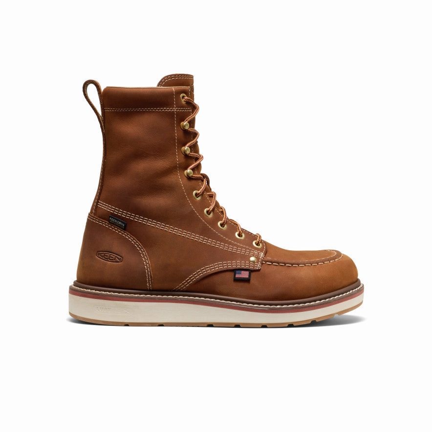 Motion Clarity Men'S Liberty 8" Waterproof Boot (Soft Toe)  |  Leather Brown/Birch