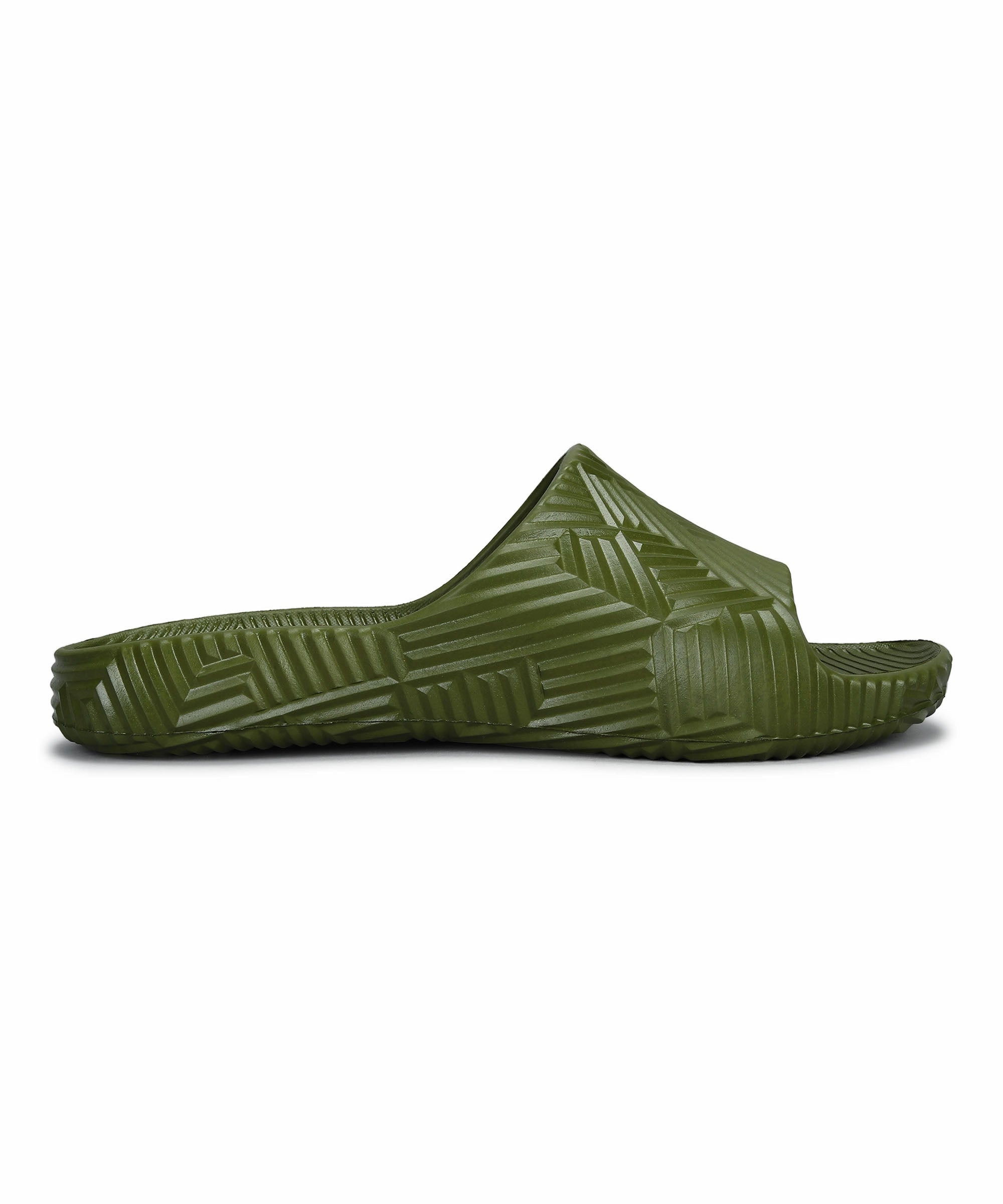 Paragon Evk10924G Men'S Waterproof Olive Sliders With Comfortable Sole Ease-Forward Fit Cool Motion