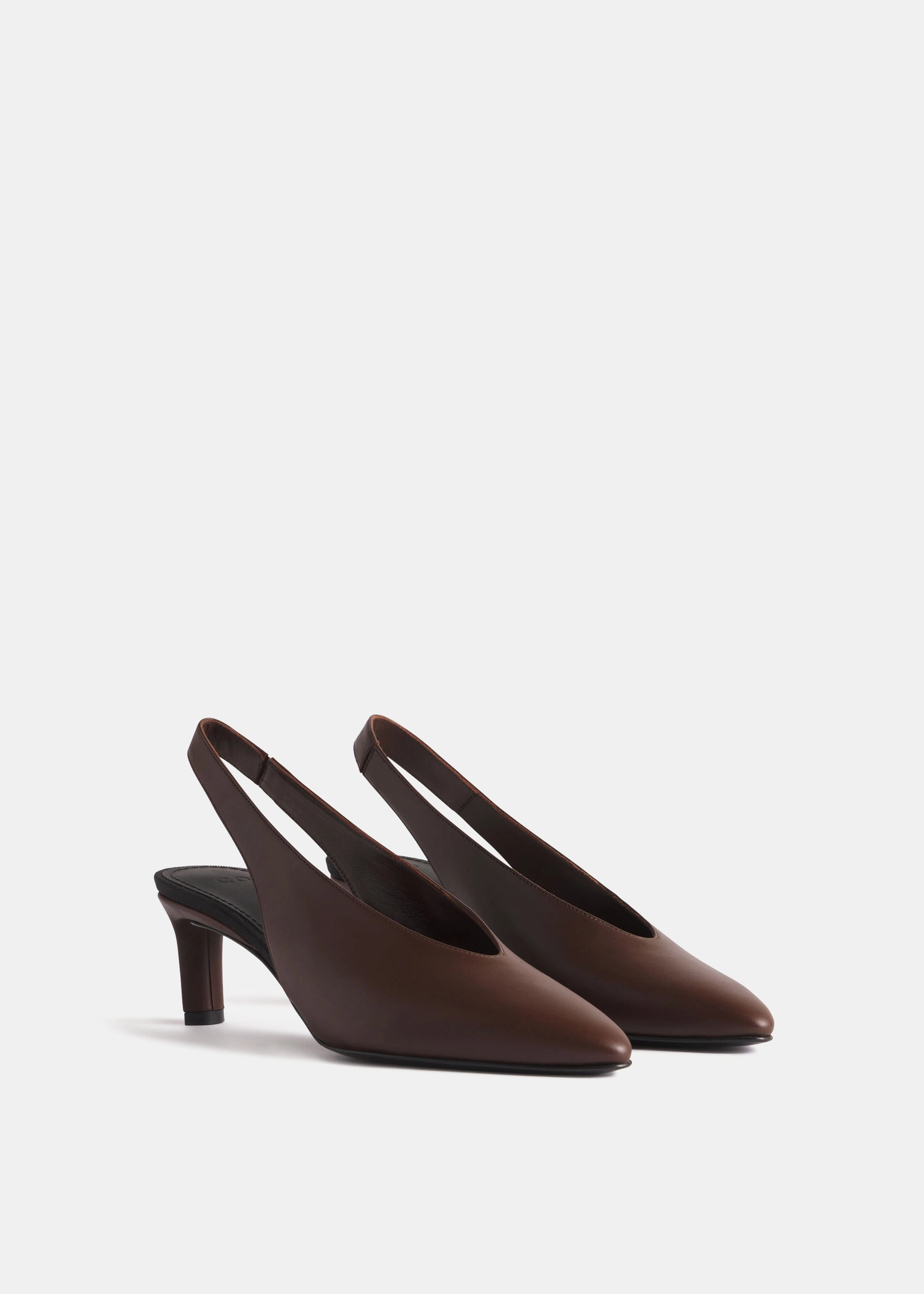 Pointed Slingback Heel In Chocolate Premium Layers