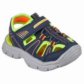 Bold Comfort New Classics Skechers Relix Lightweight River Sandal Navy Lime