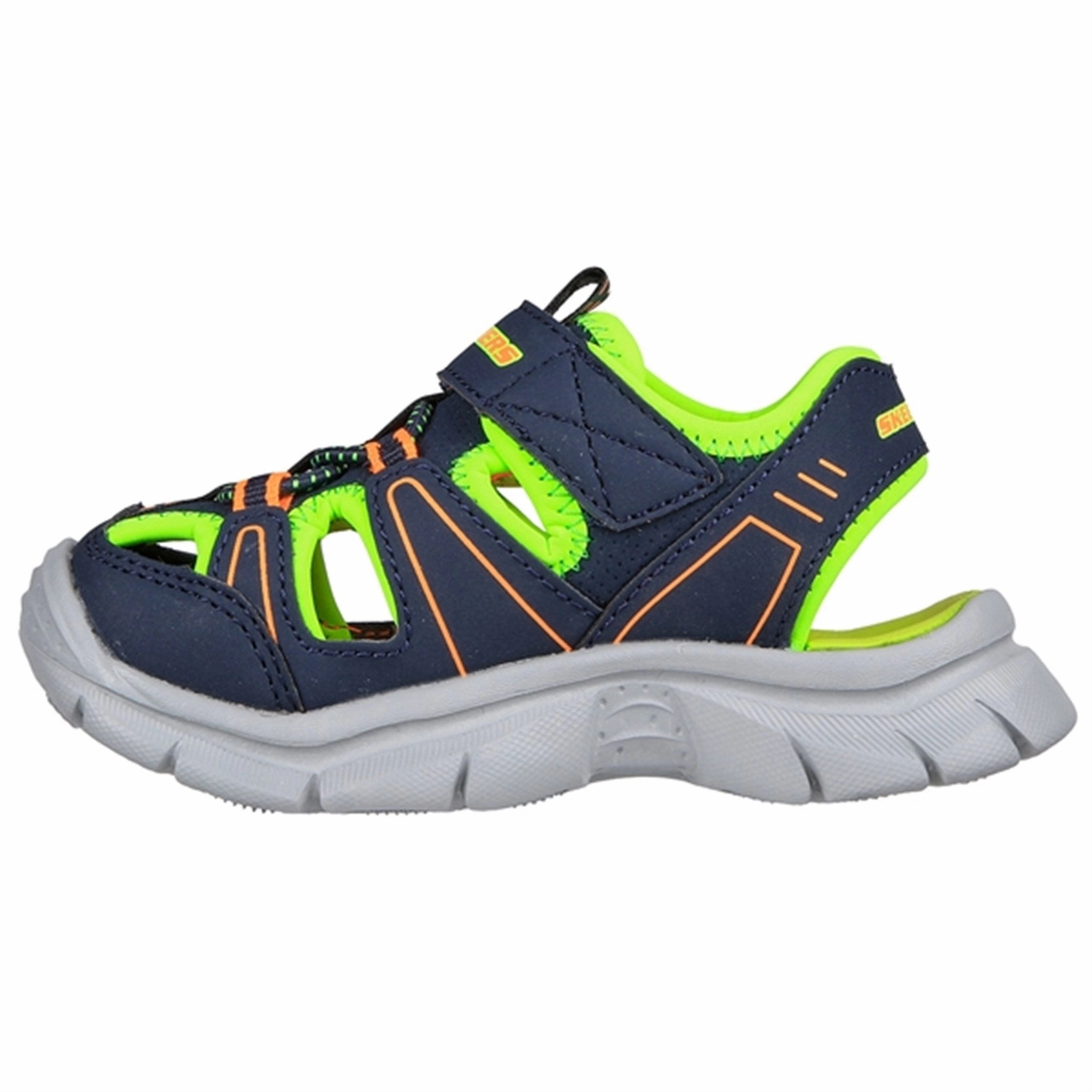 Skechers Relix Lightweight River Sandal Navy Lime Explore With Ease