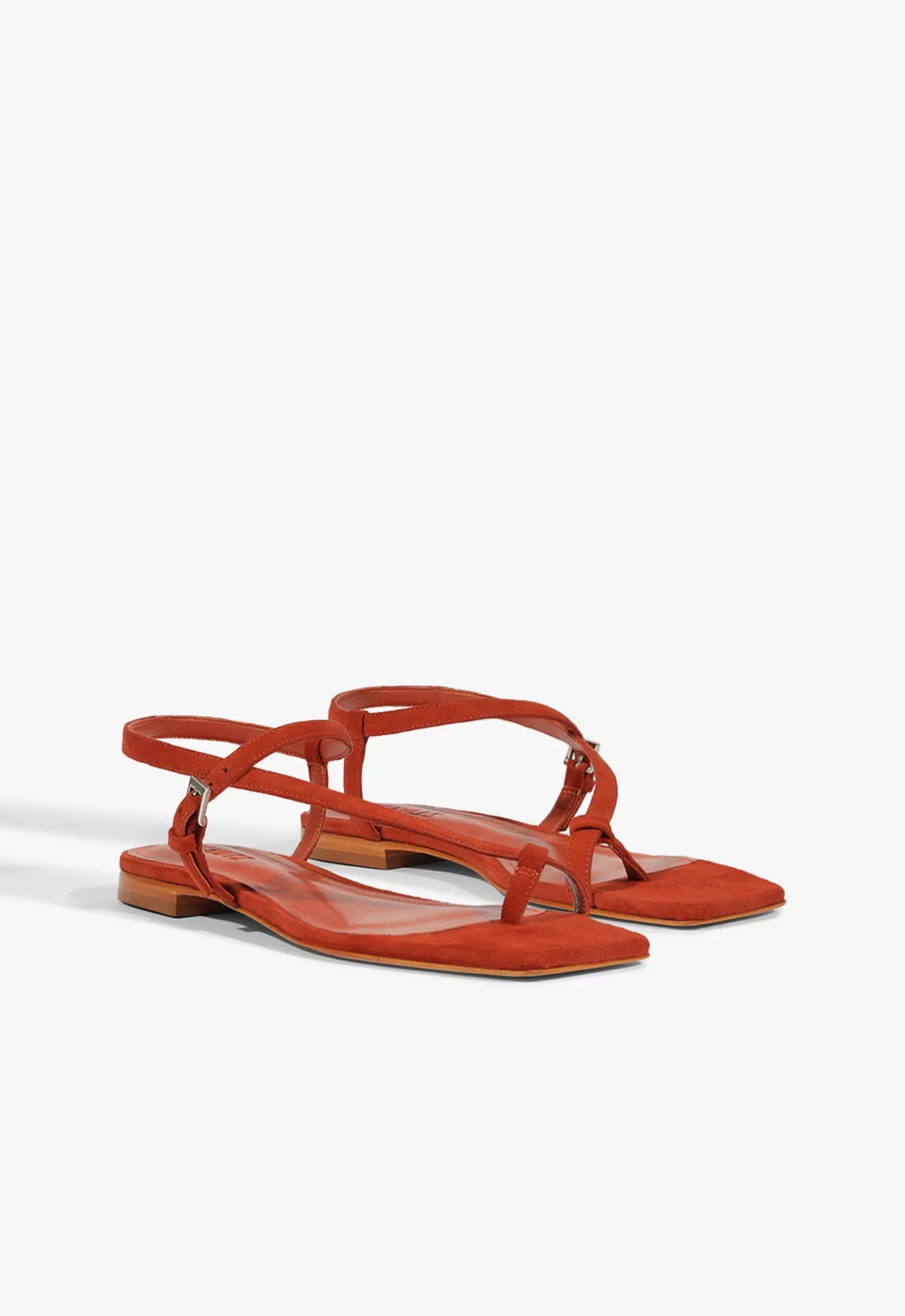 Lisa Red Suede Flat Sandal Bold Harmony