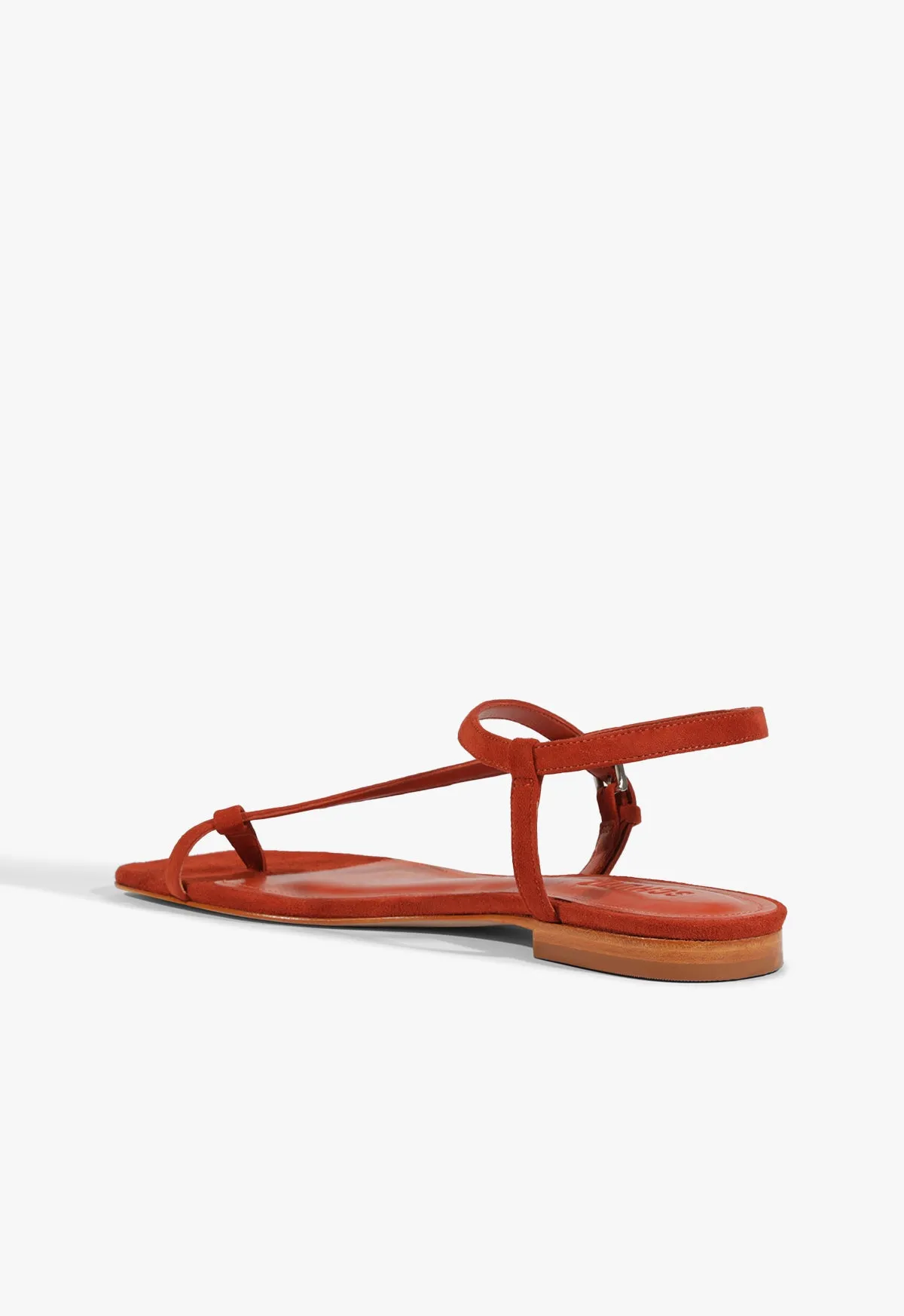 Lisa Red Suede Flat Sandal Lifestyle Built Shift-Mode