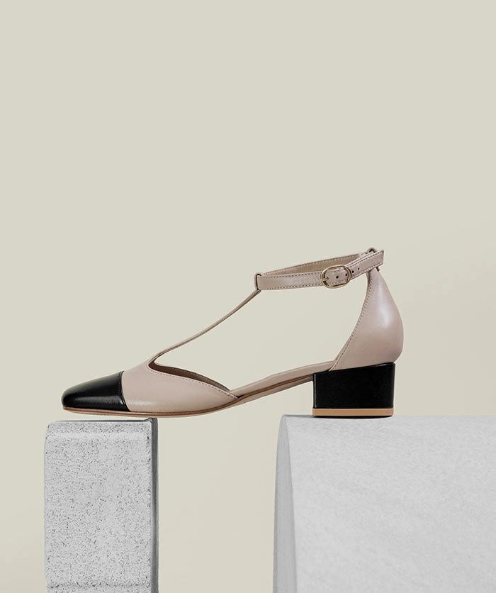 Rosa Beige And Black Pumps Comfort Redefined