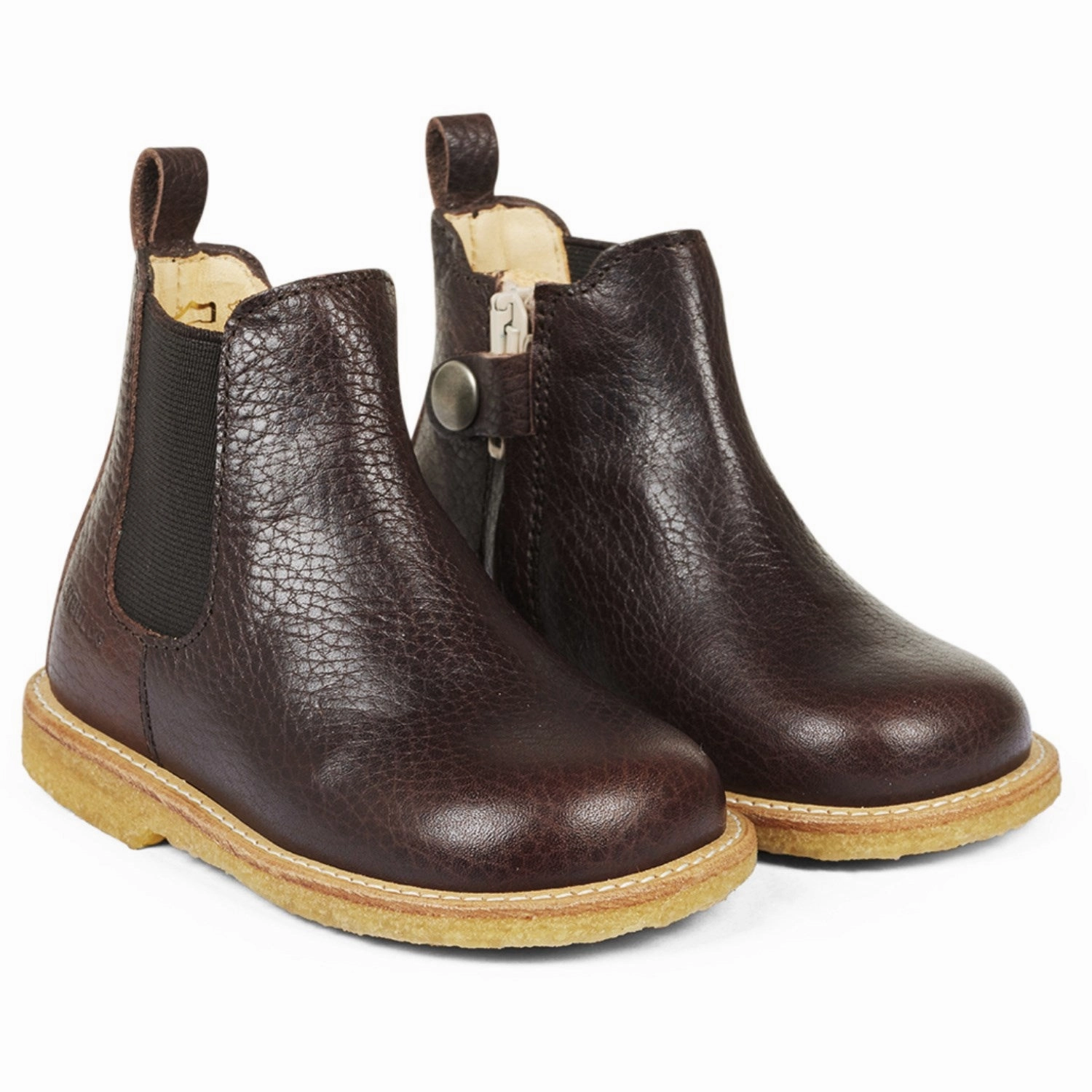 Style To Move Angulus Dark Brown/Brown Classic Chelsea Boot With Elastic And Zipper
