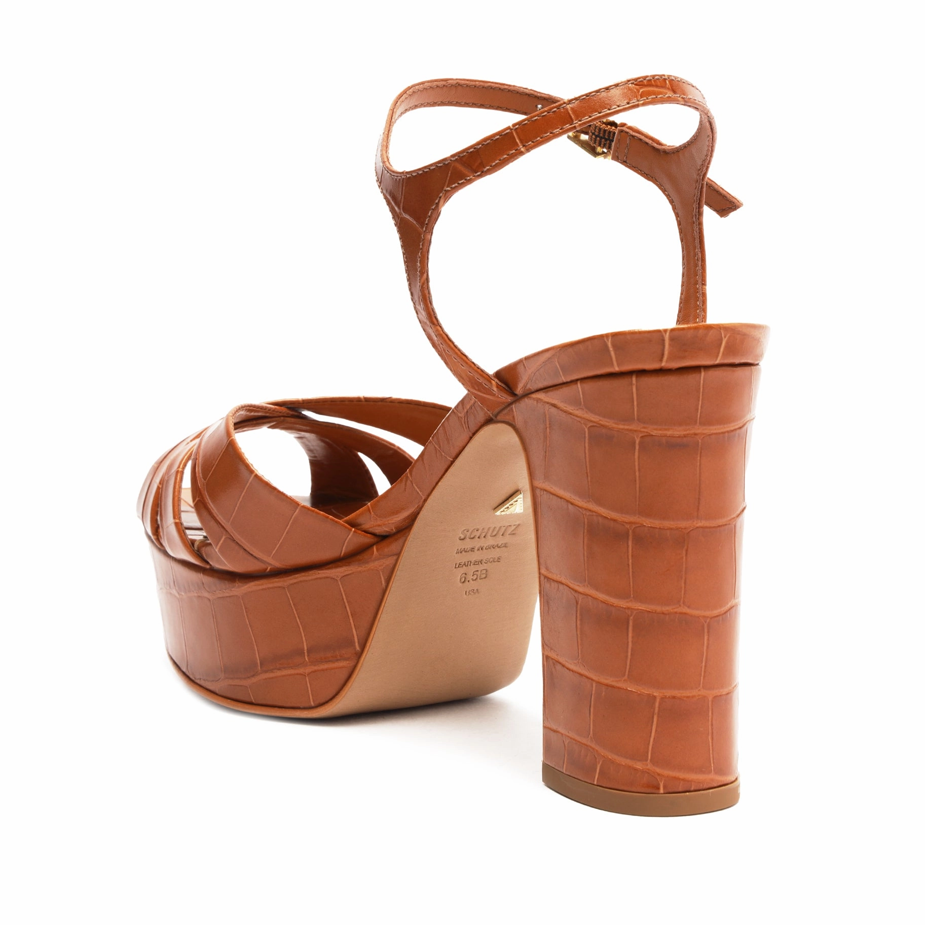 Keefa Crocodile-Embossed Leather Sandal Everyday Function Smart Layering